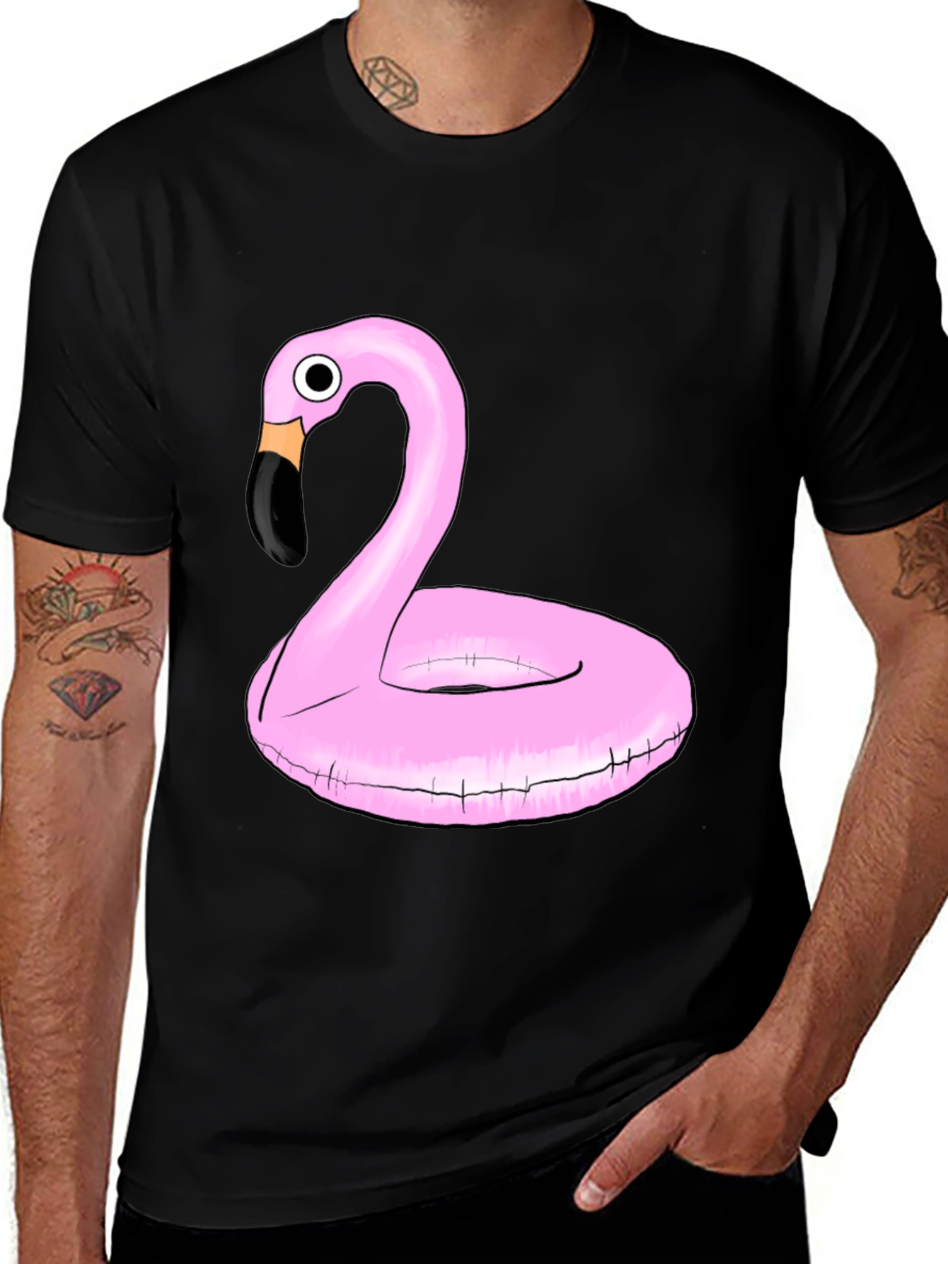 Flamingo Pool Float Graphic T-Shirt