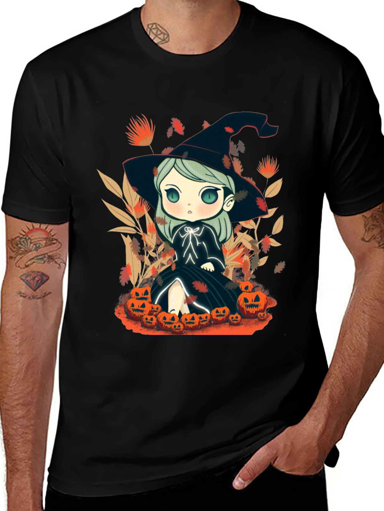 Cute Witch Chibi Halloween T-Shirt