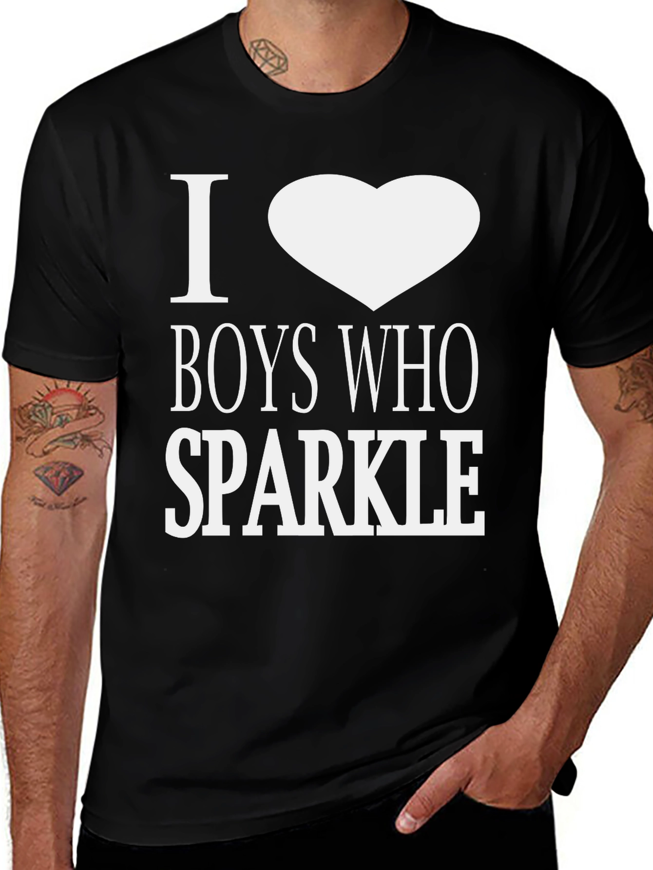 Variant 16 of I Heart Boys Who Sparkle Graphic Tee