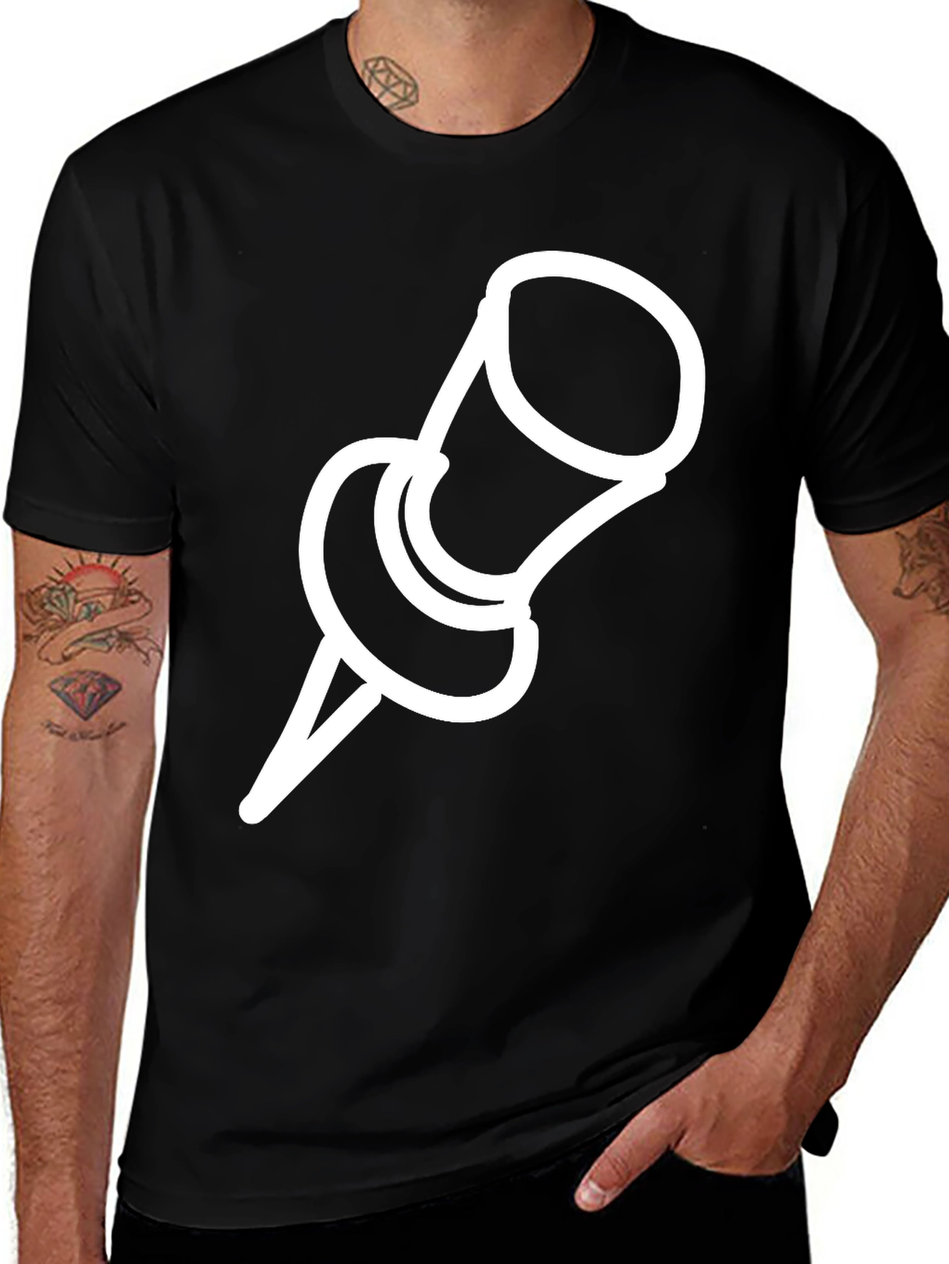 Variant 18 of Unique Push Pin Graphic Tee - Casual Style