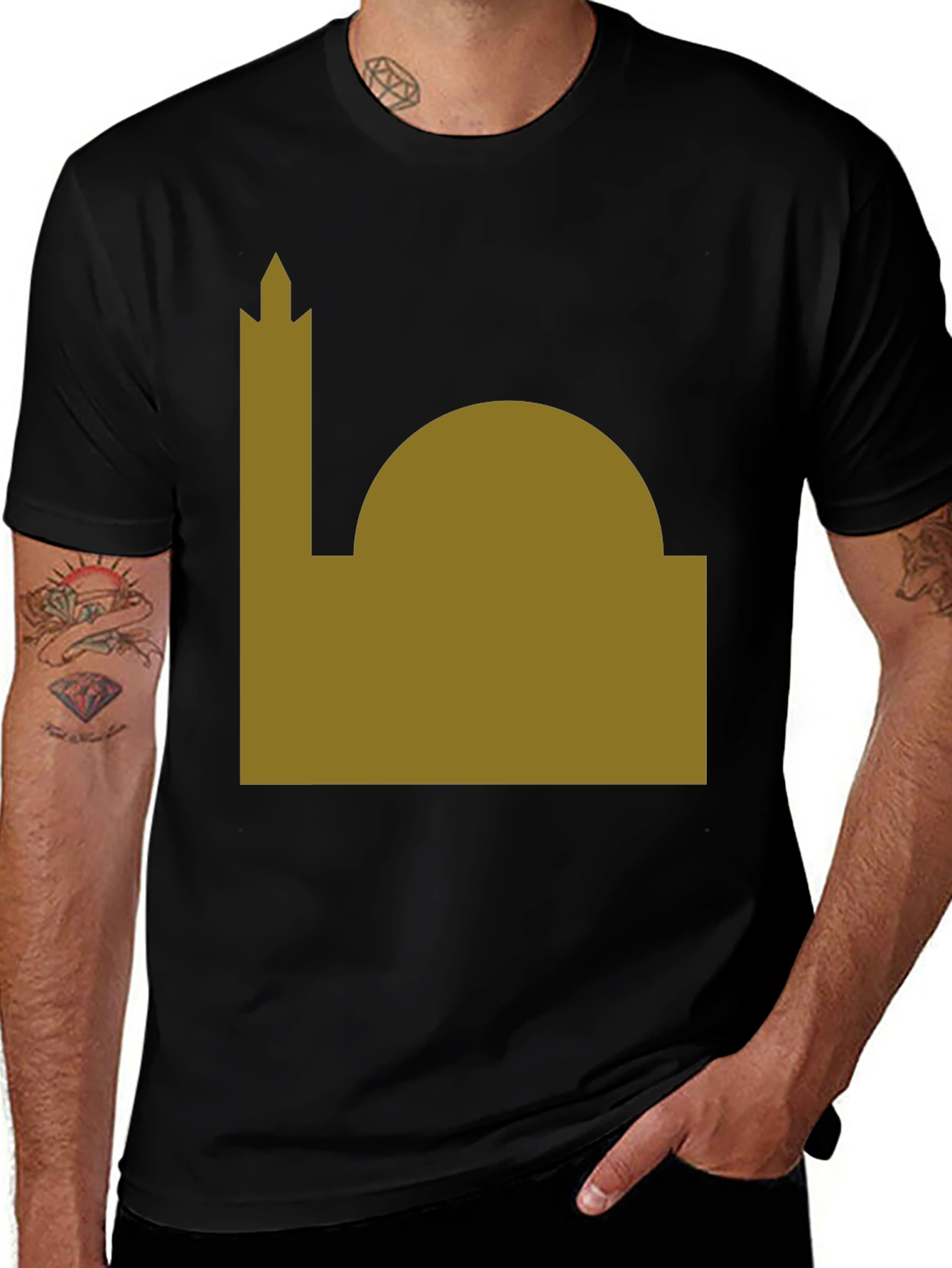 Variant 15 of Mosque Graphic Tee - Minimalist Design