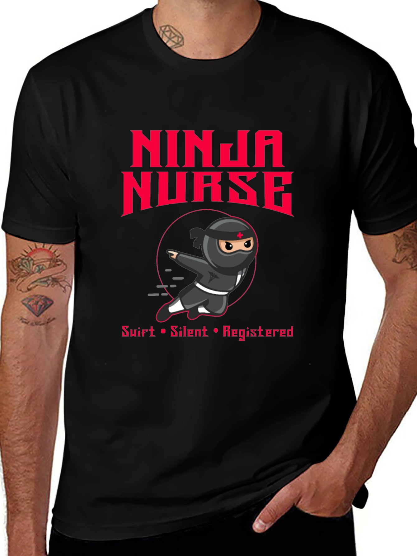 Variant 12 of Ninja Nurse Graphic T-Shirt - Funny RN Apparel