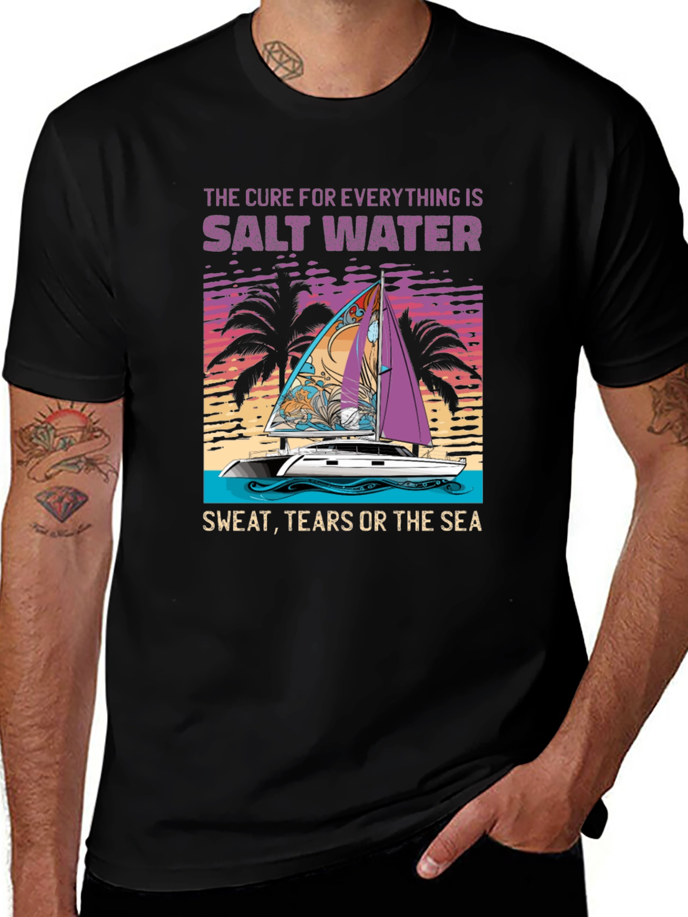 Variant 17 of Salt Water Cure Black Graphic Tee
