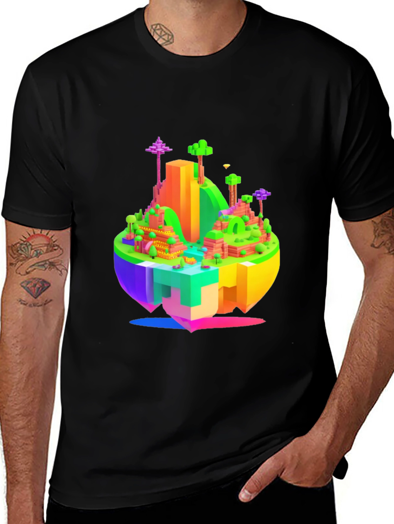 Variant 17 of Voxel World T-Shirt - Unique 3D Design