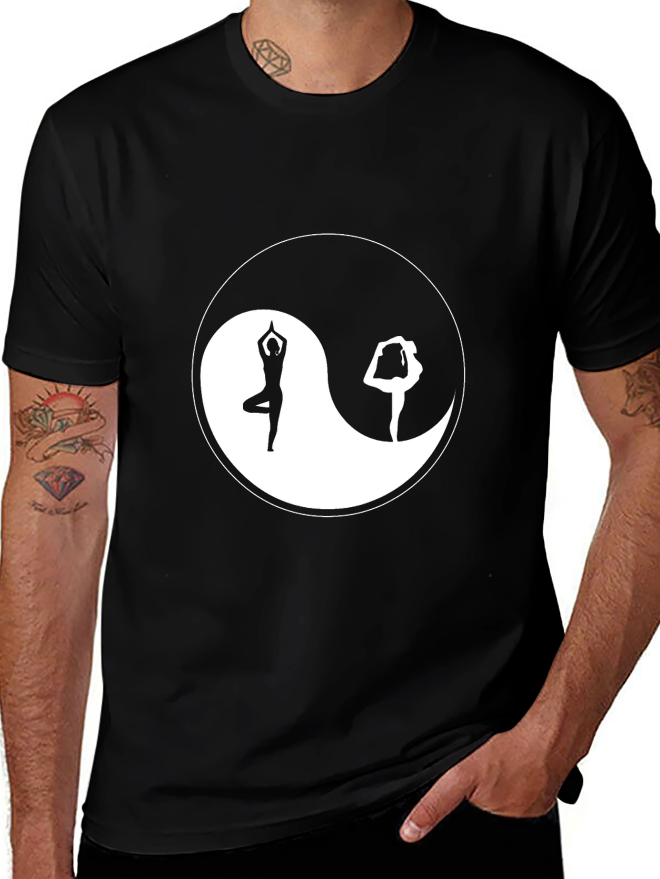 Variant 30 of Yin Yang Yoga Graphic Black T-Shirt