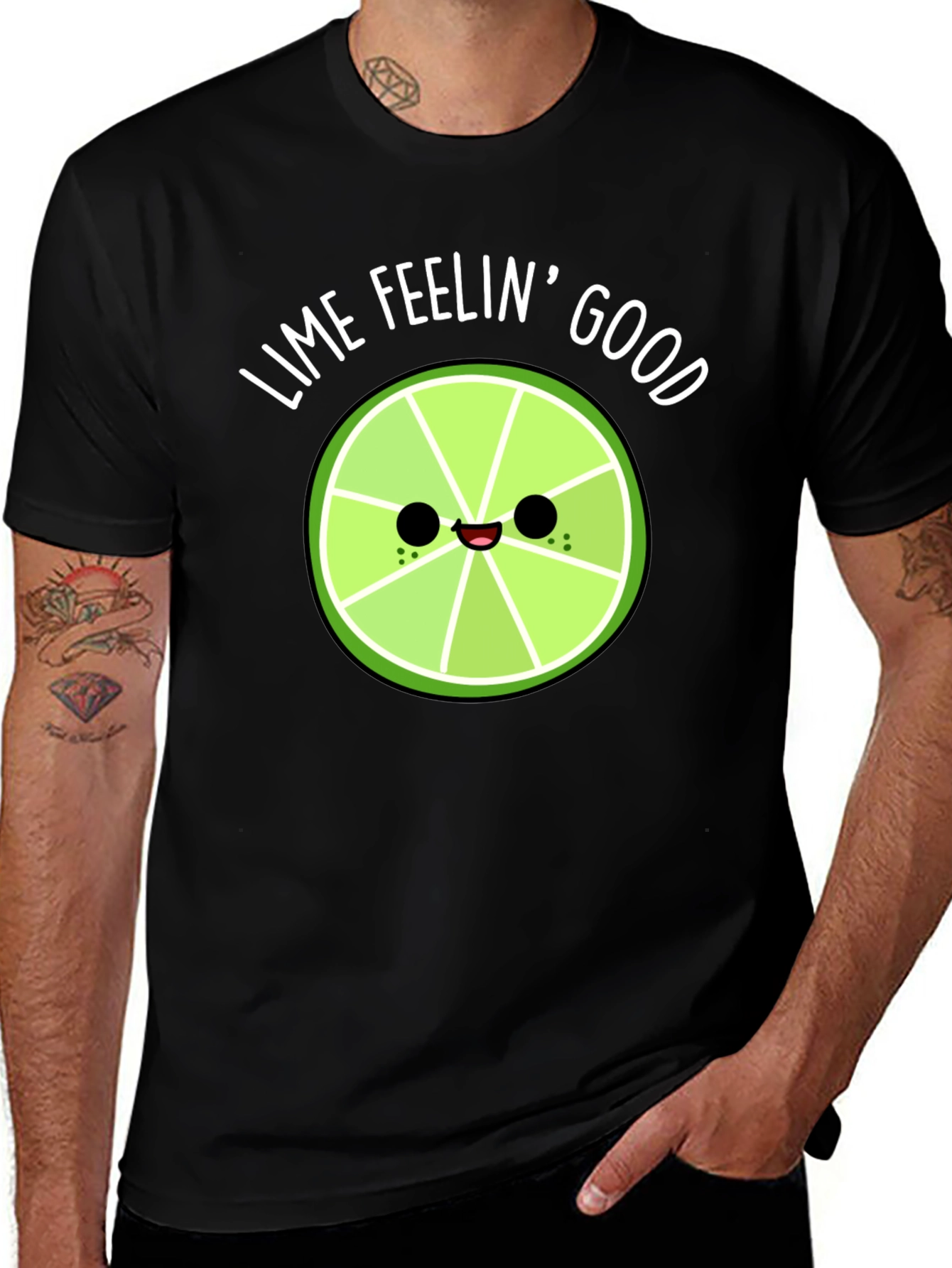 Variant 28 of Lime Feelin' Good Black Graphic T-Shirt