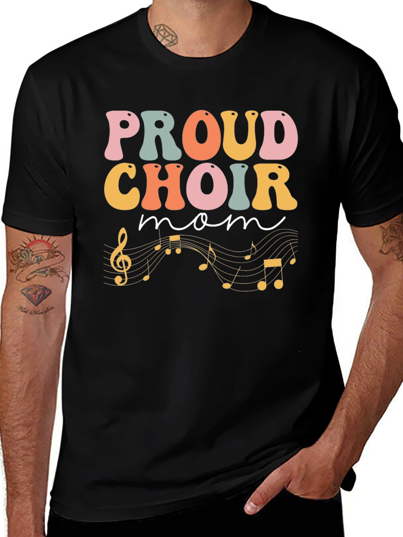 Variant 9 of Proud Choir Mom Black T-Shirt