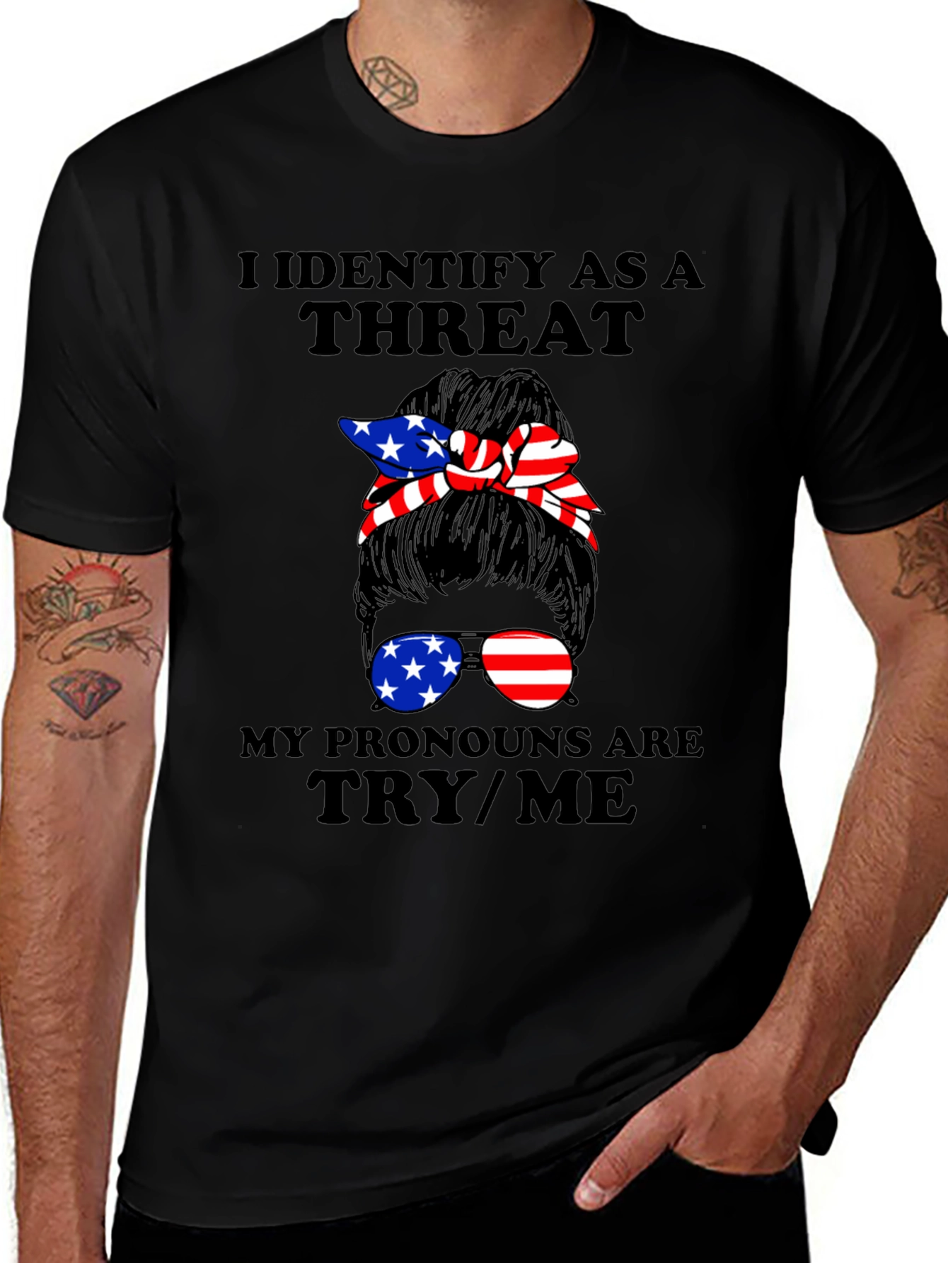 Variant 14 of I Identify As A Threat Graphic Tee