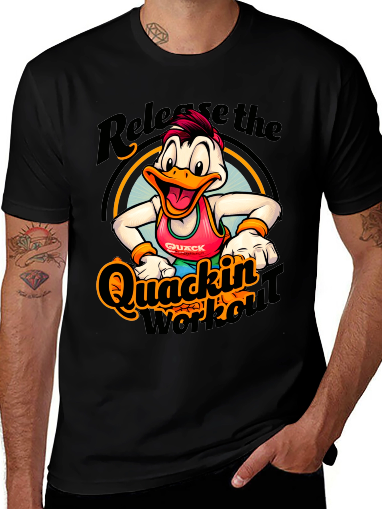 Variant 22 of Quackin' Workout T-Shirt - Release the Quack!