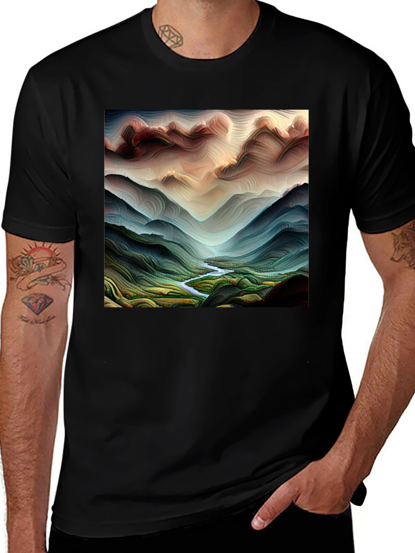 Variant 9 of Abstract Mountainscape Graphic Tee