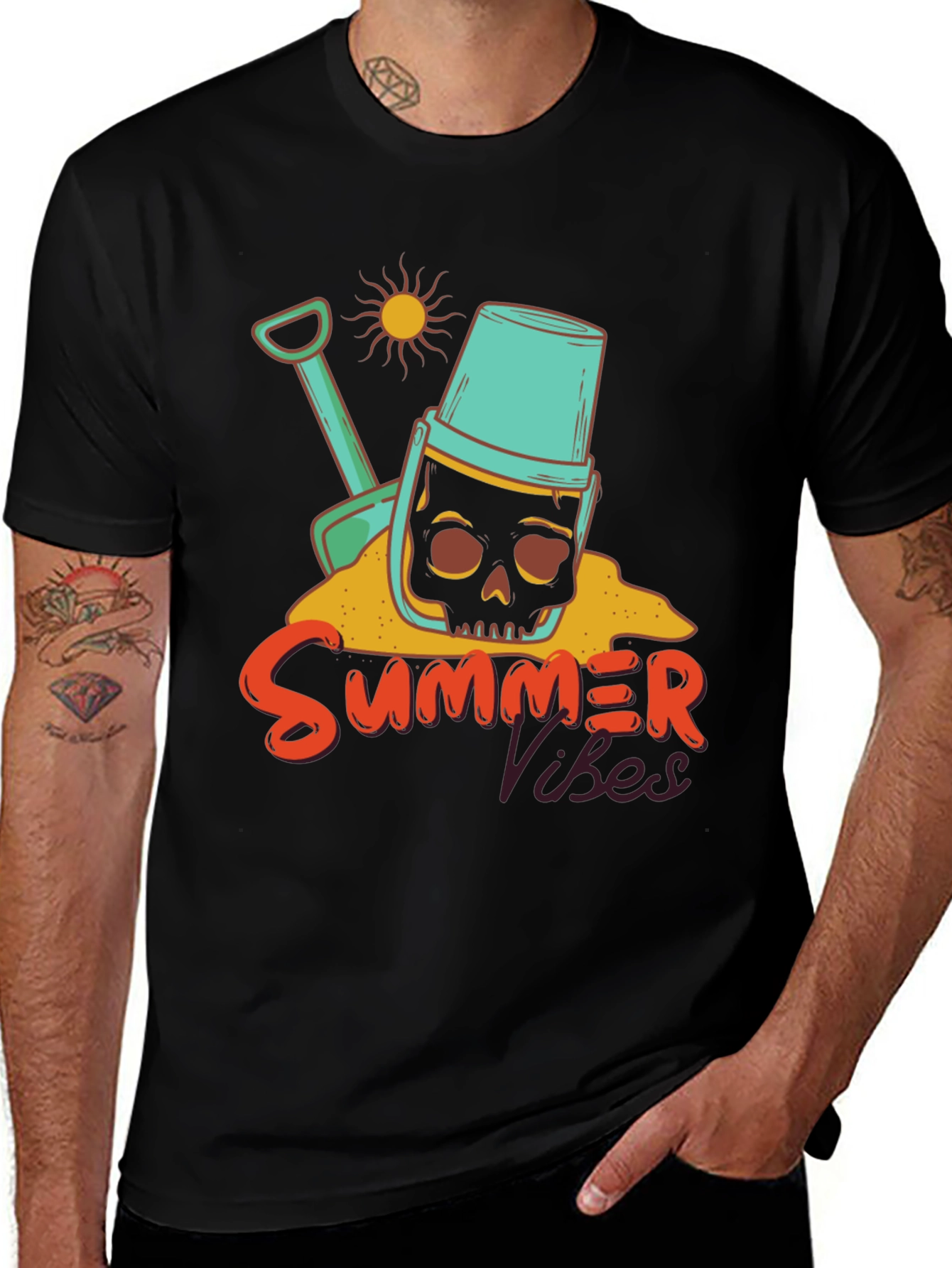 Variant 23 of Summer Vibes Skull Graphic T-Shirt