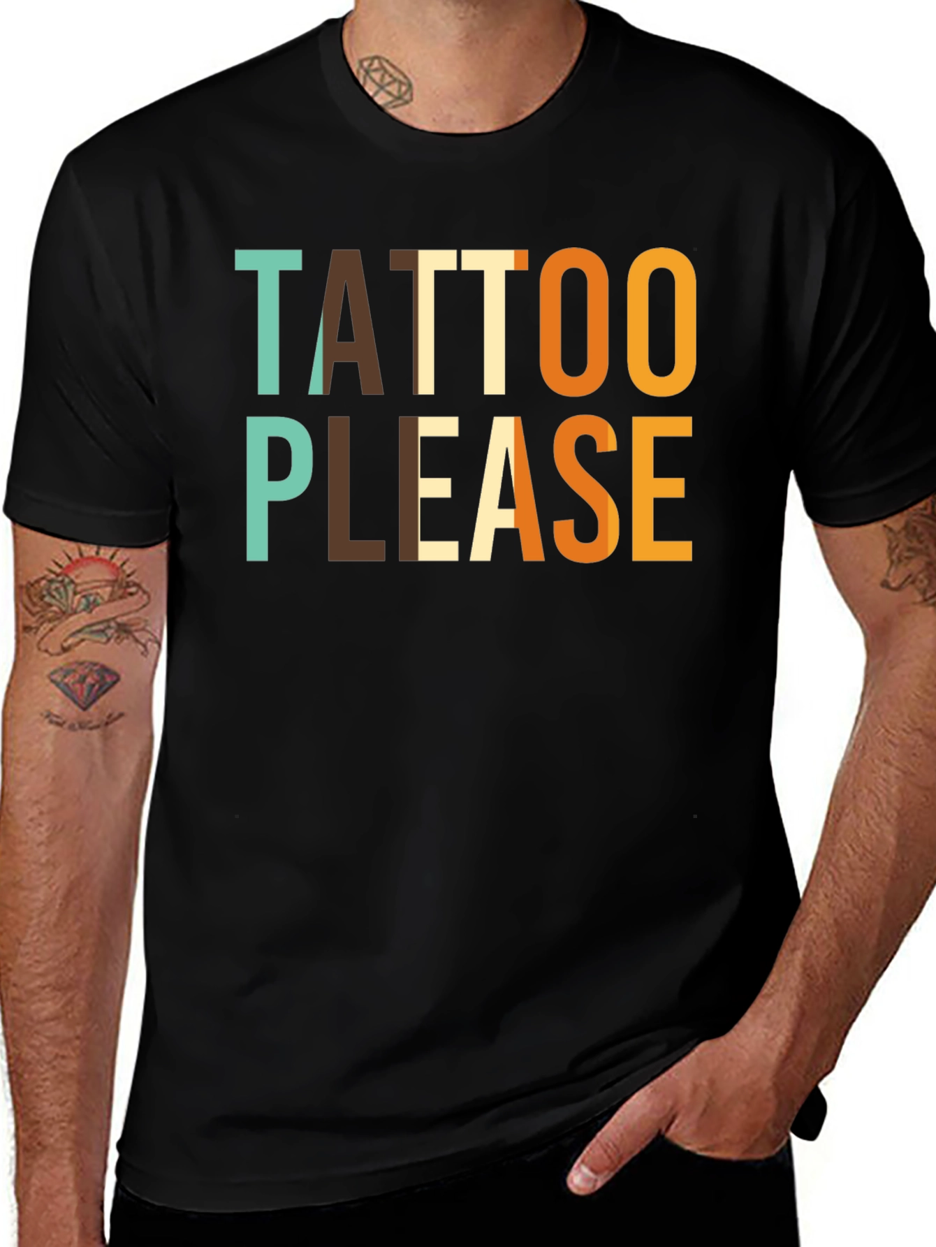 Variant 13 of Tattoo Please Graphic Tee - Retro Style