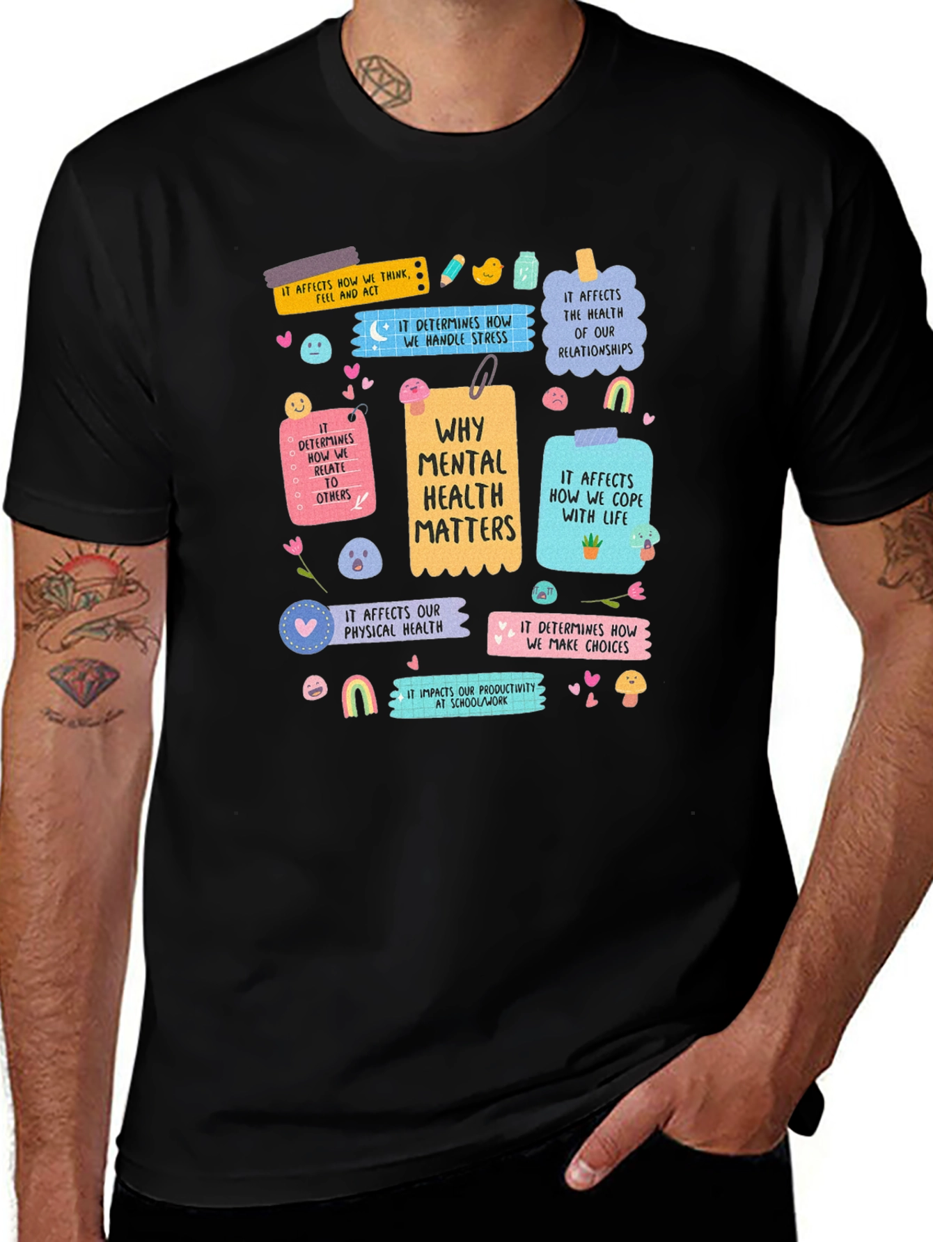Black Mental Health Matters Graphic T-Shirt main image