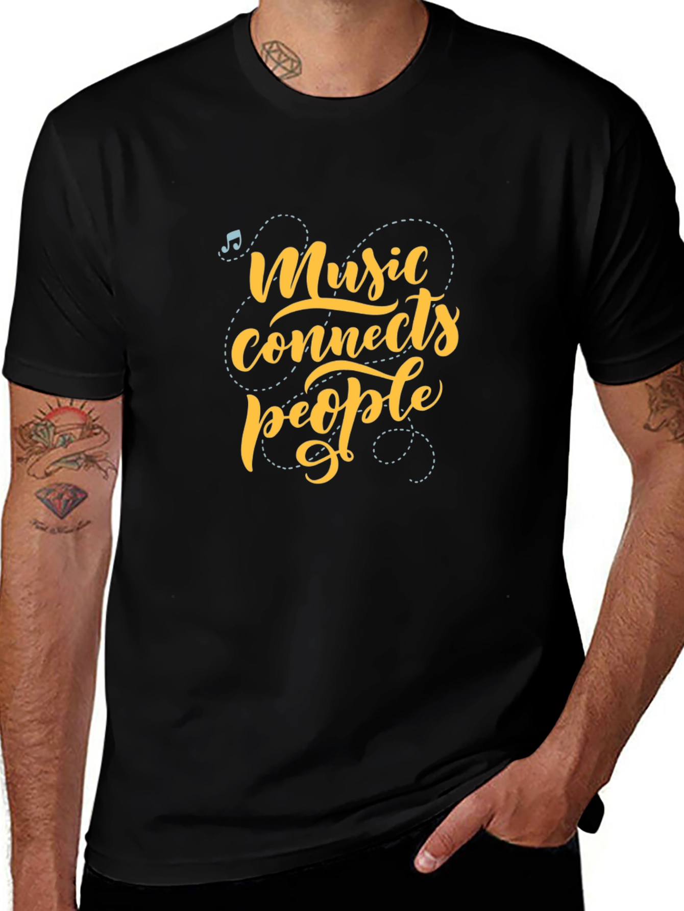 Variant 17 of Music Connects People Graphic Tee - Black