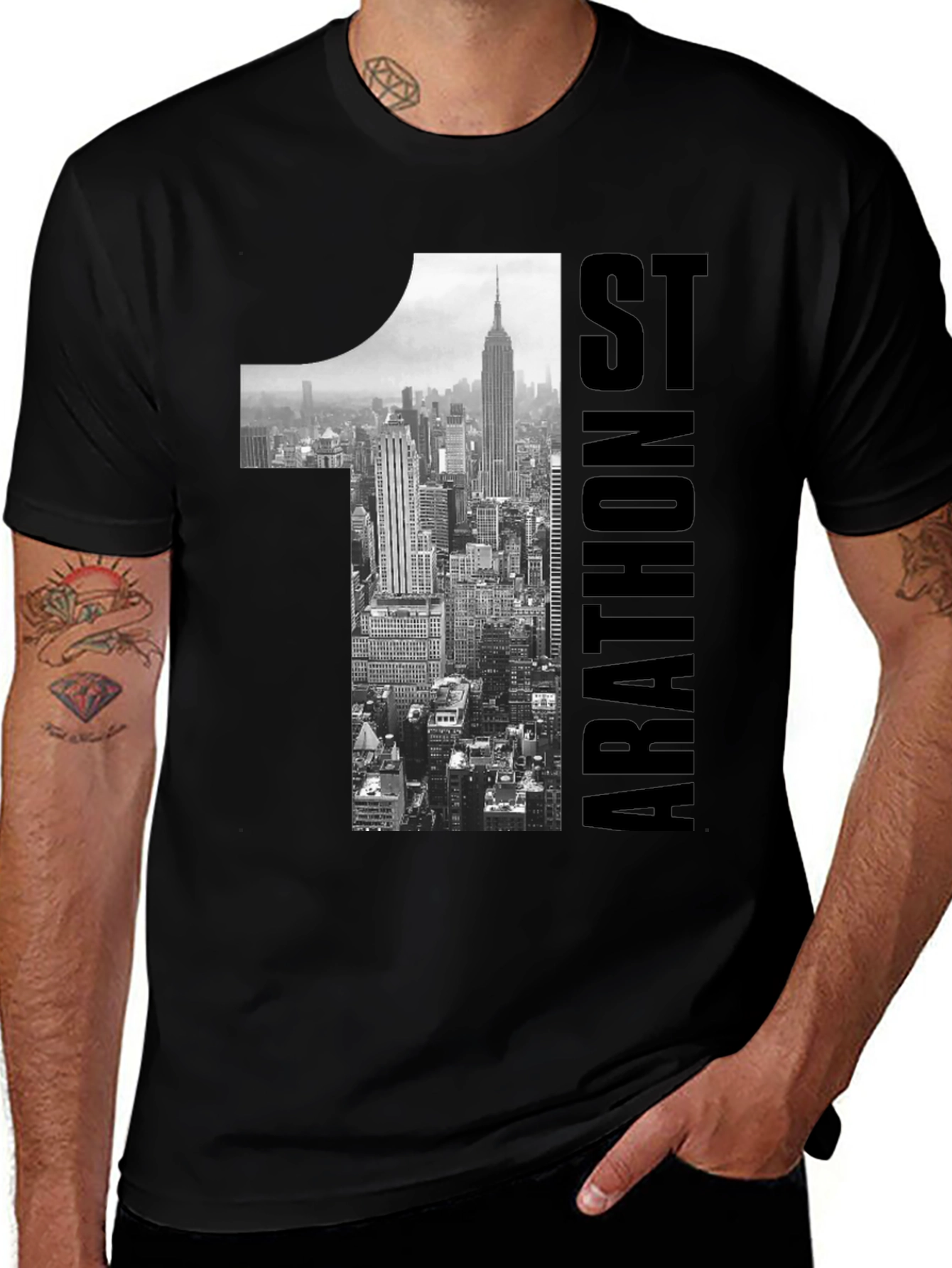 Variant 26 of NYC Marathon T-Shirt - Black Cotton Blend