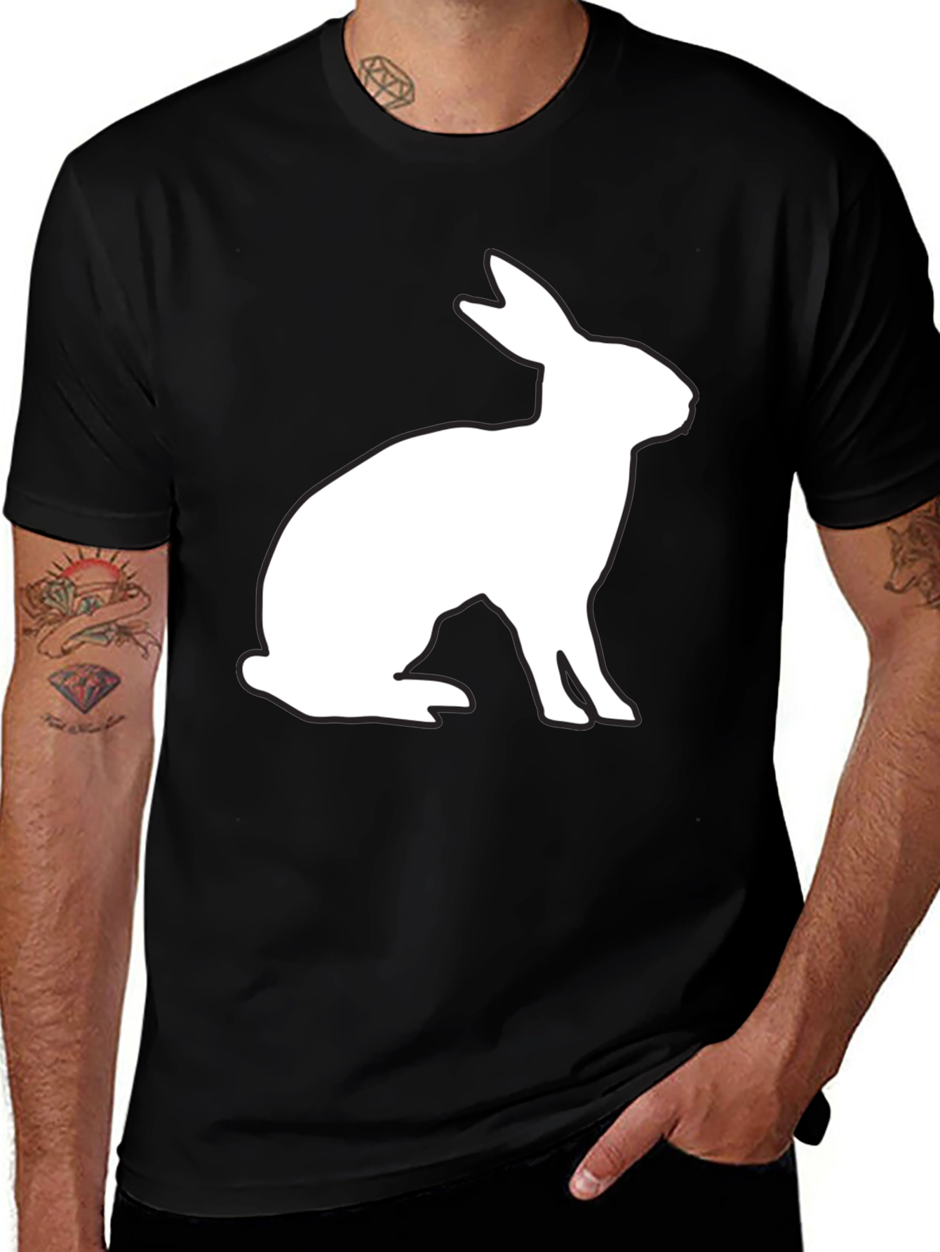 Variant 13 of Rabbit Silhouette Black T-Shirt