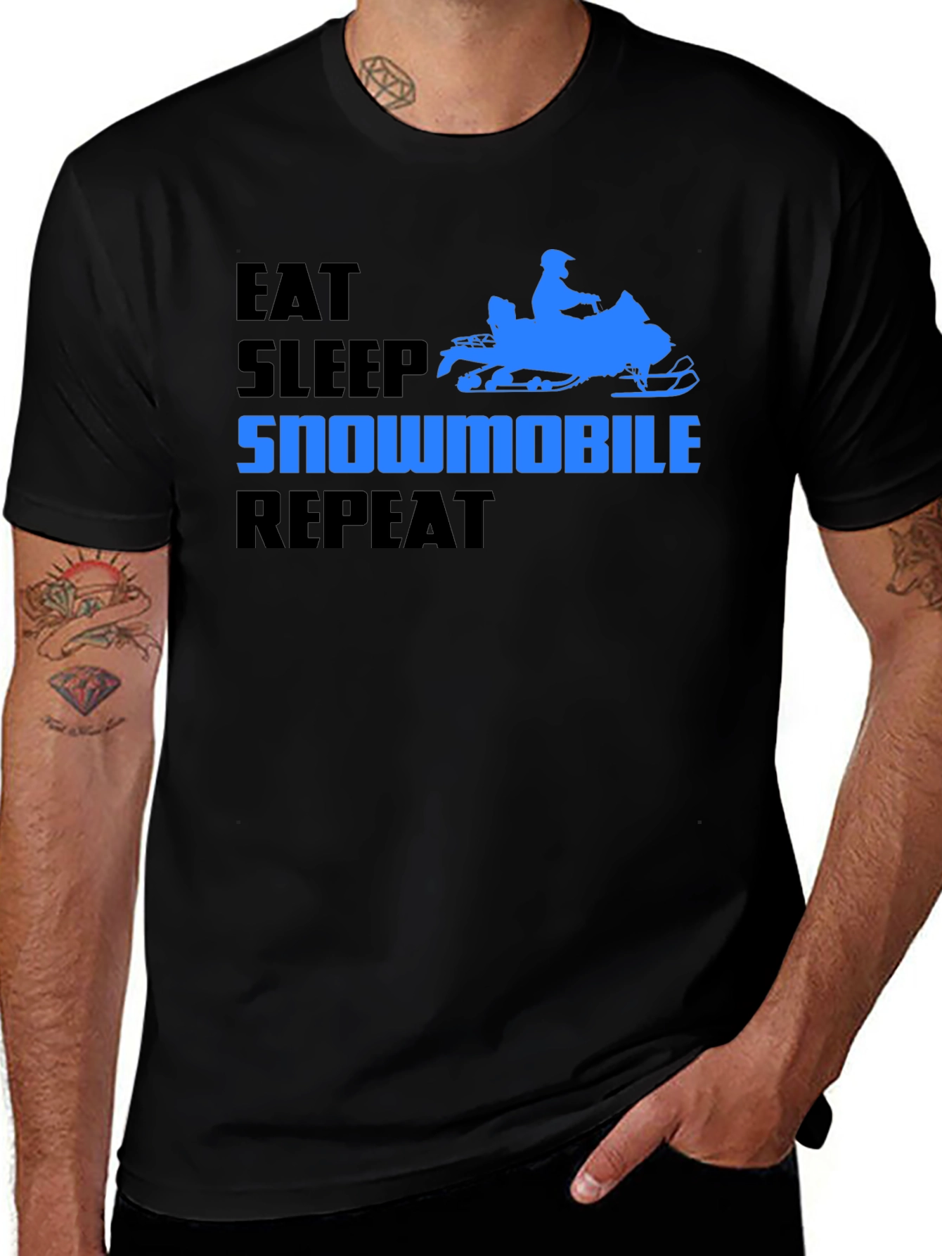 Variant 14 of Eat Sleep Snowmobile Repeat T-Shirt