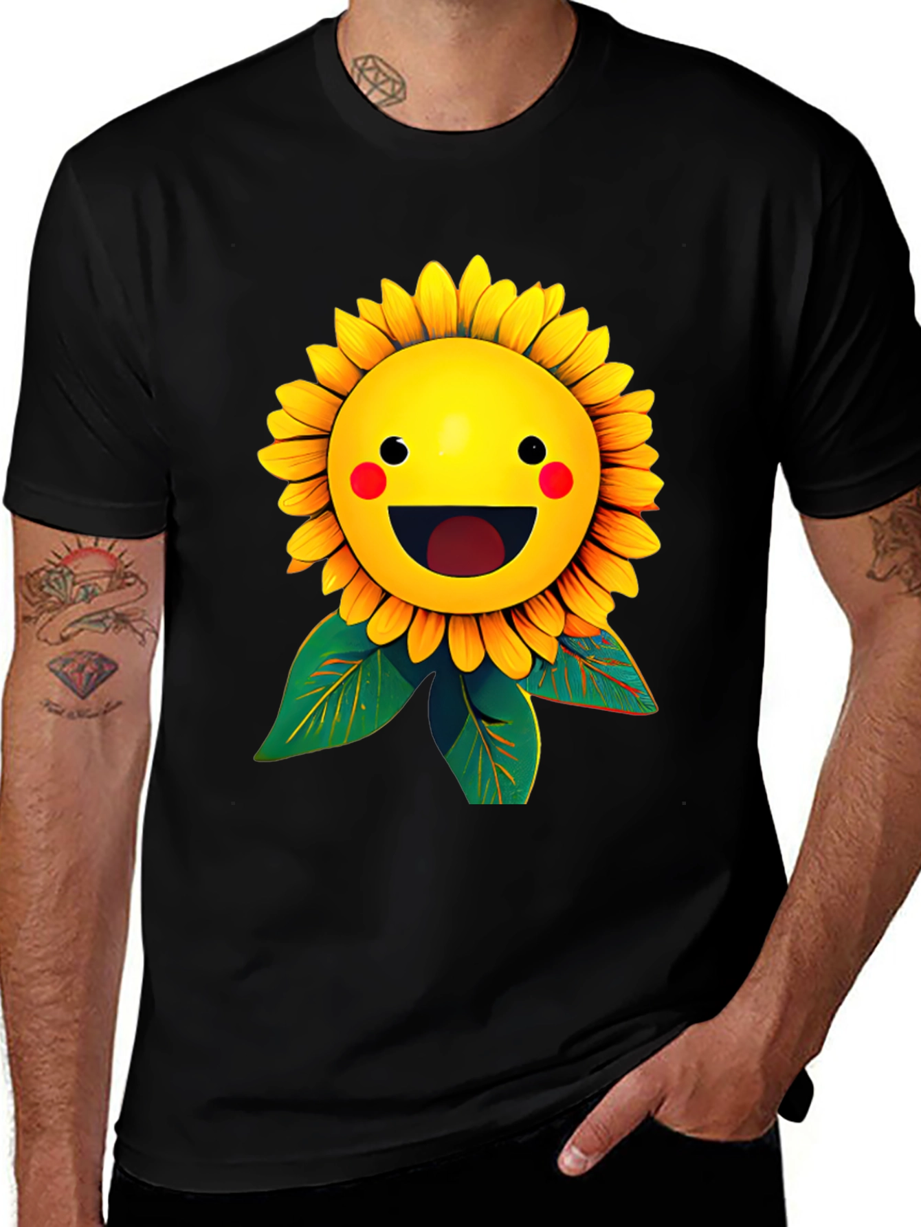 Variant 4 of Sunflower Smiley Face Graphic T-Shirt