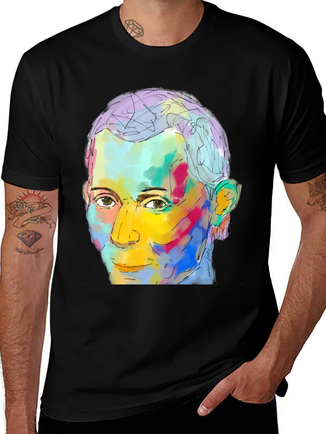 Variant 10 of Abstract Portrait T-Shirt - Unisex Black Tee