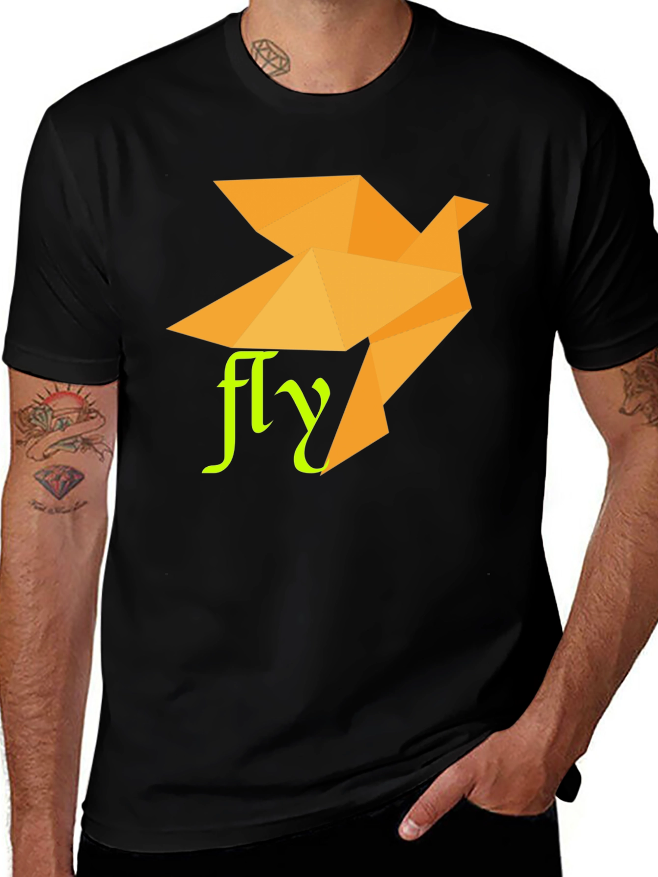 Variant 26 of Origami Bird T-Shirt - Fly Design