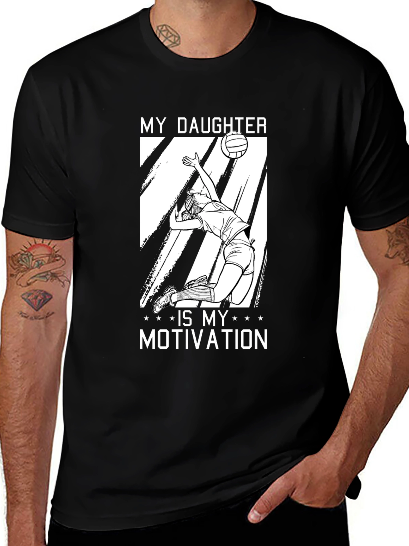 Variant 27 of Volleyball Dad T-Shirt - My Daughter is My Motivation