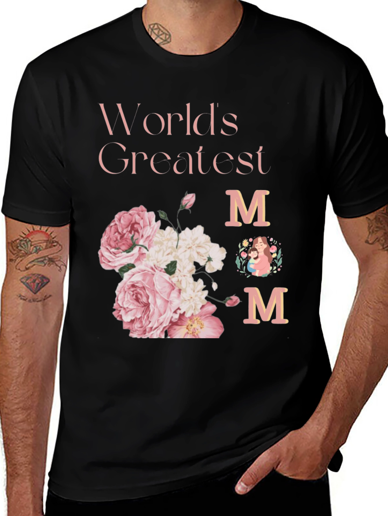 Variant 4 of World's Greatest Mom Floral T-Shirt