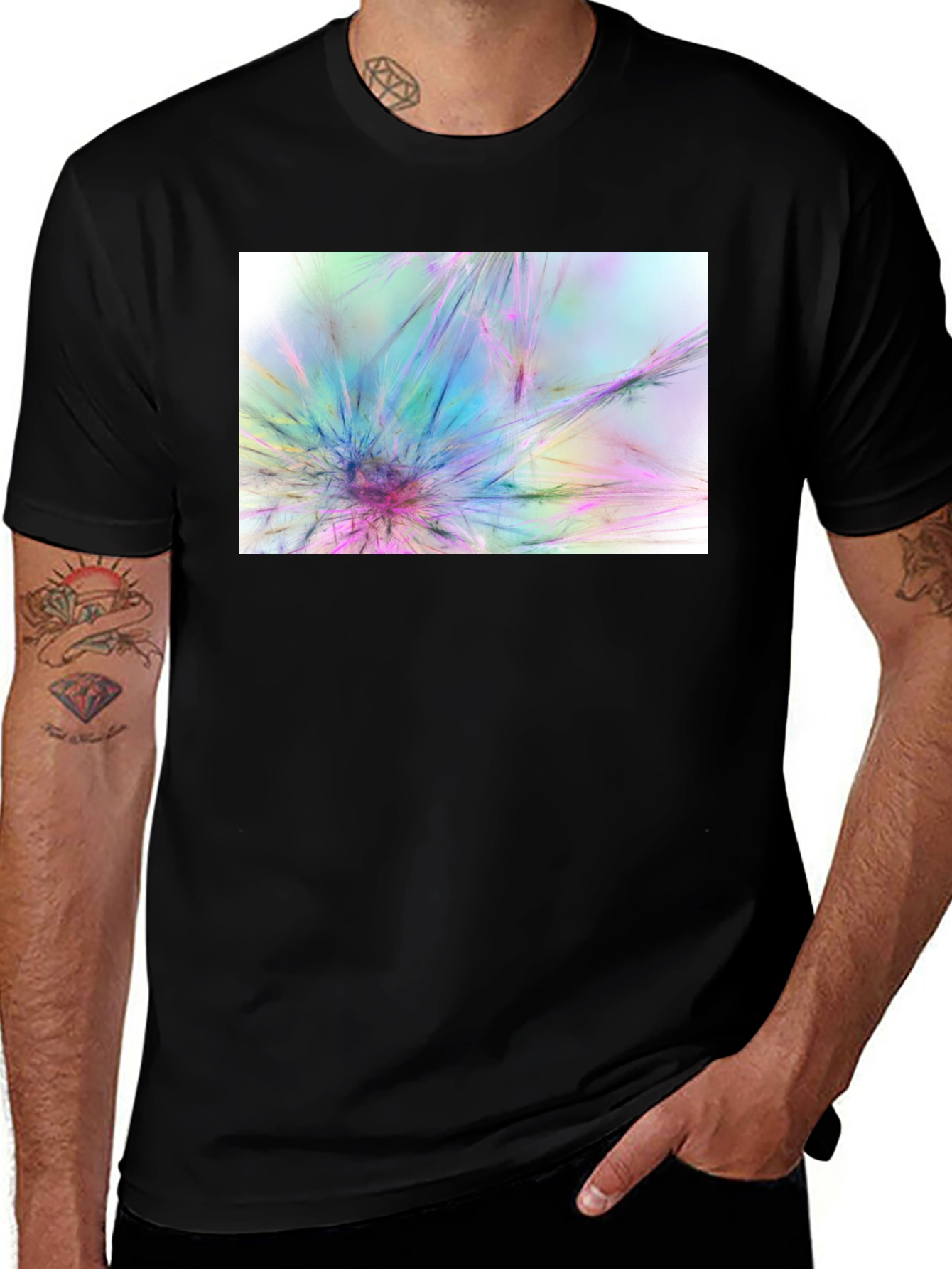 Variant 10 of Abstract Burst Graphic Black T-Shirt