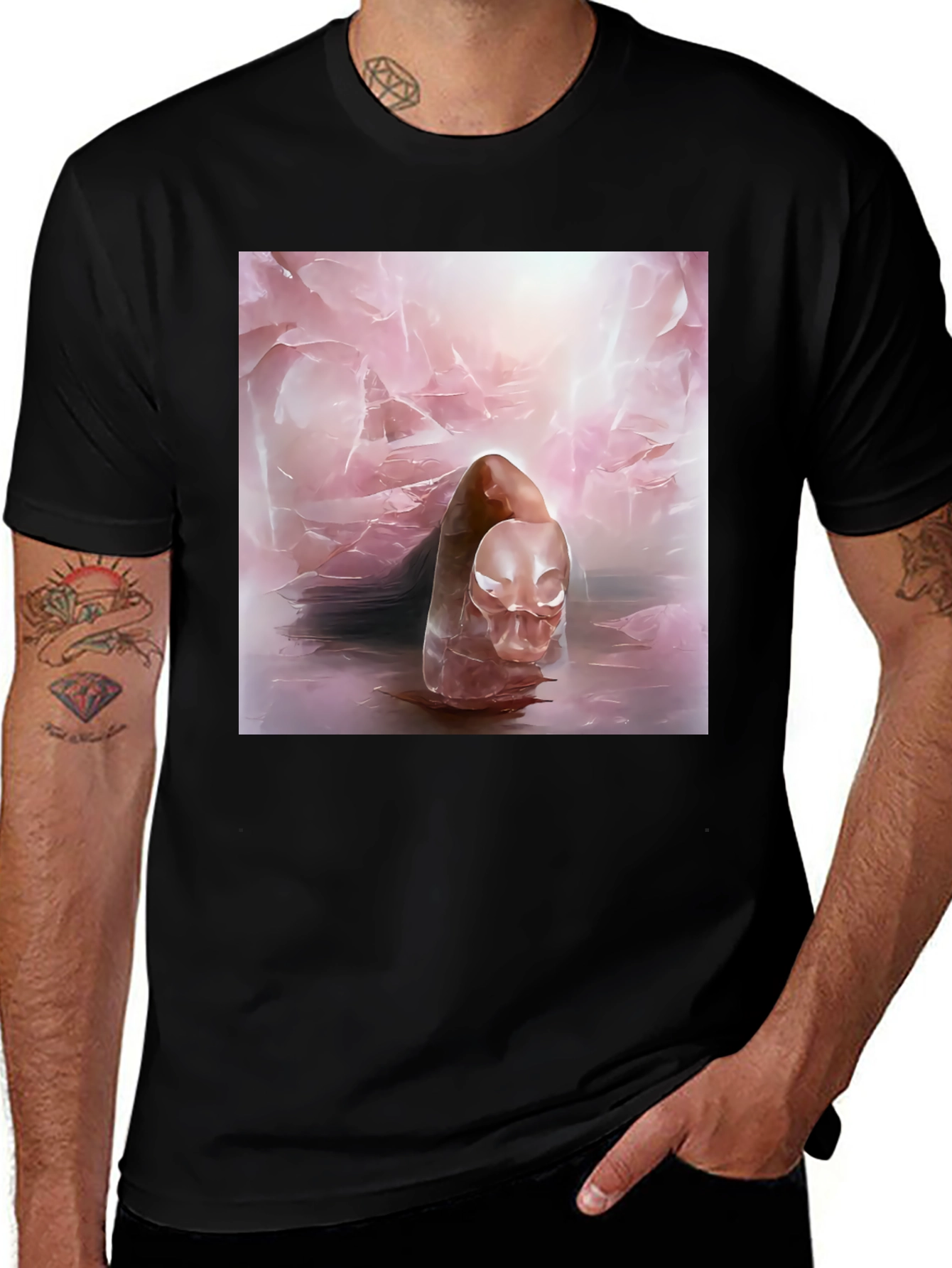 Abstract Art Tee - Ethereal Pink Design