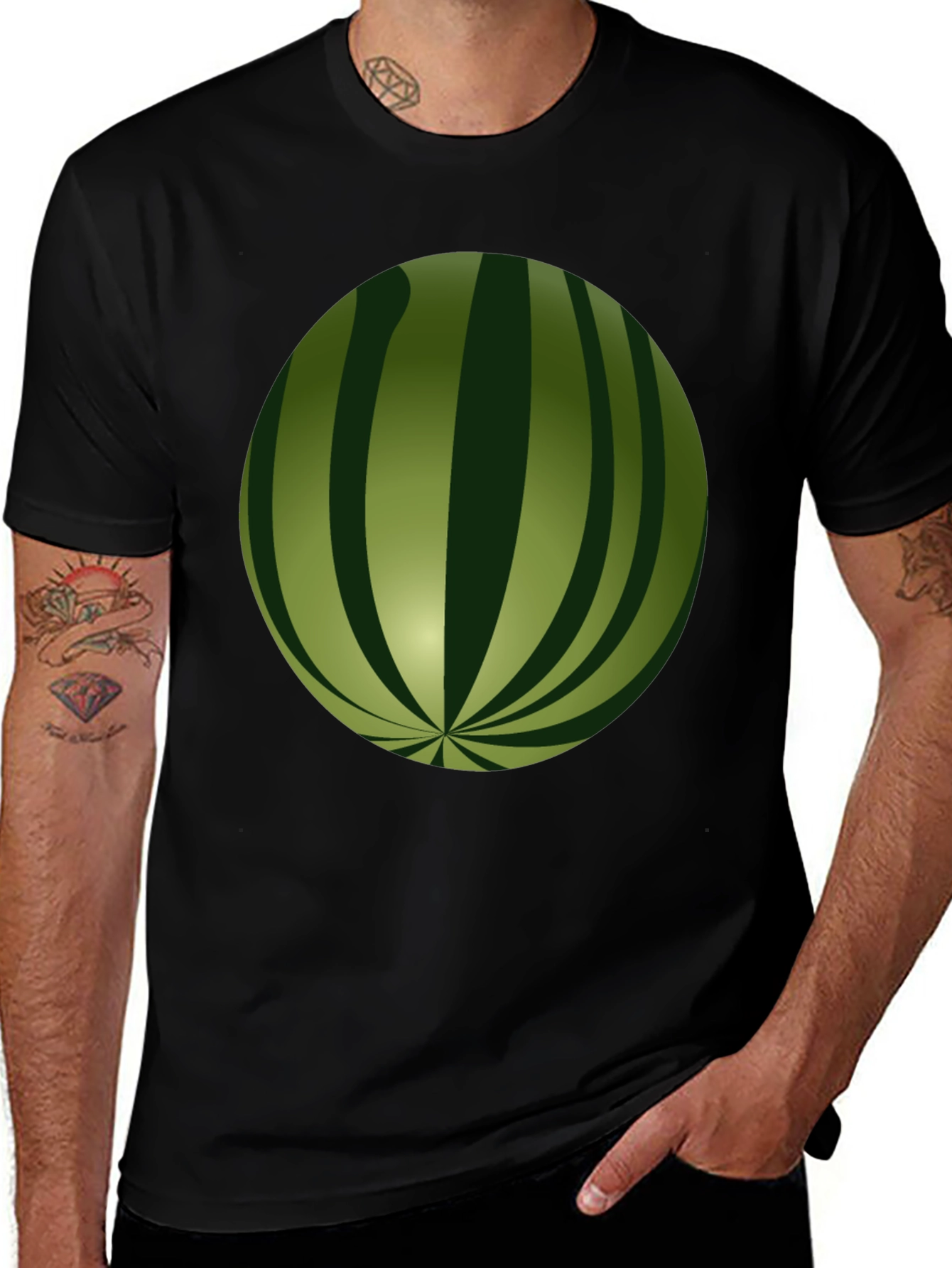 Variant 17 of Watermelon Graphic Black T-Shirt