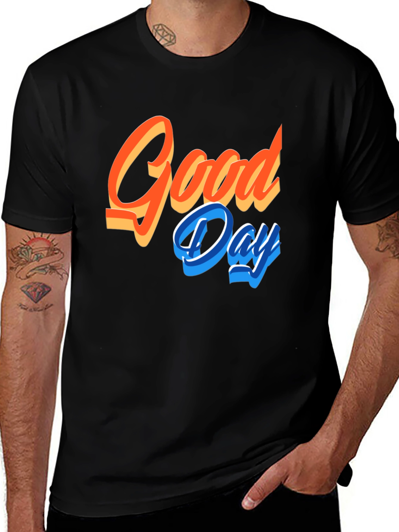 Variant 16 of Good Day Graphic Tee - Men's Black Short Sleeve