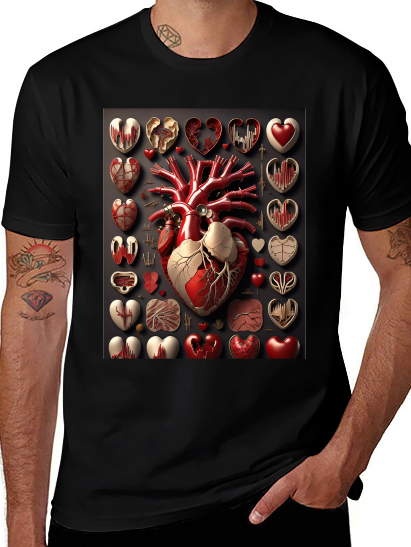 Variant 2 of Anatomical Heart Collection Graphic Tee
