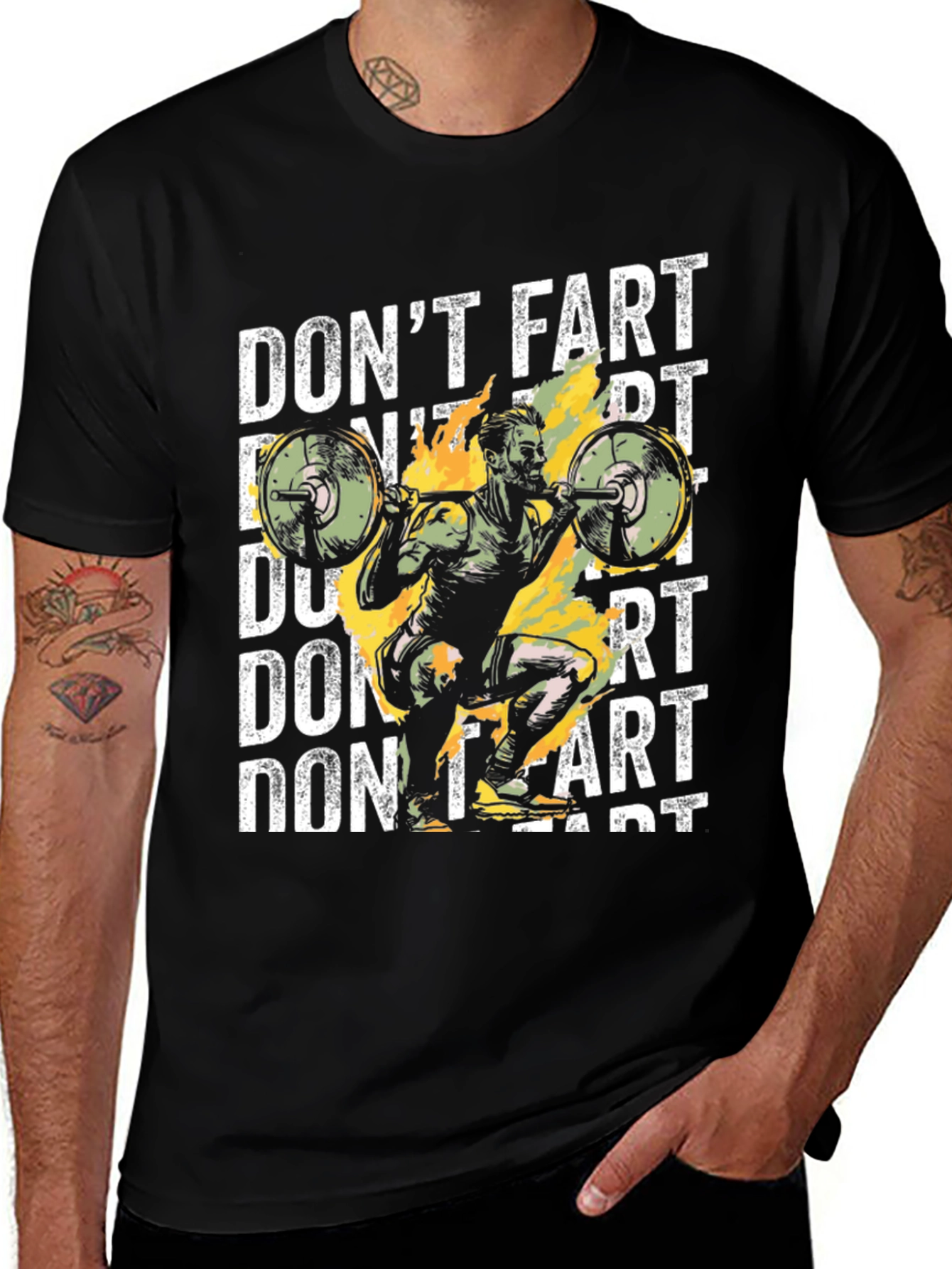 Variant 23 of Don't Fart Workout T-Shirt
