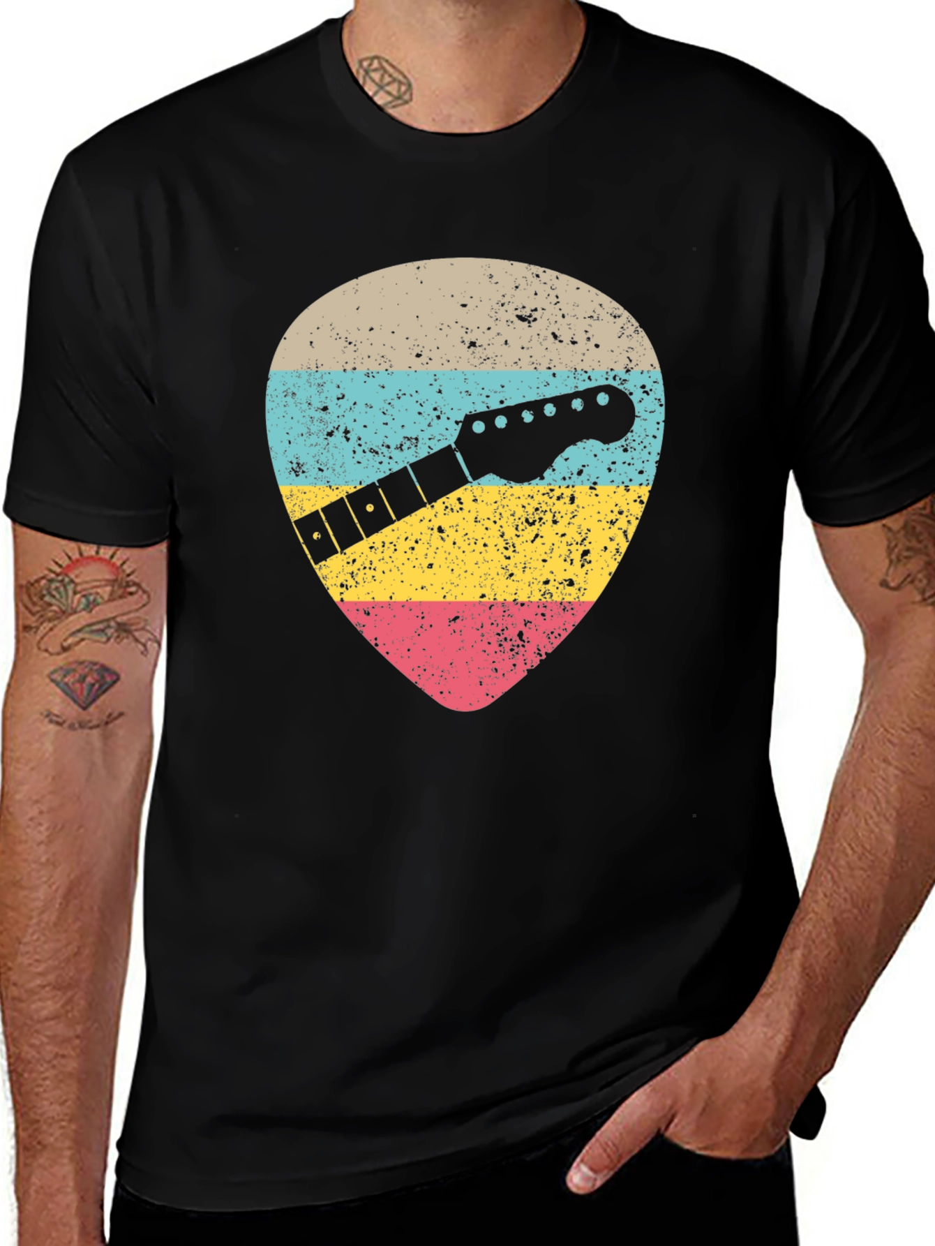 Variant 12 of Retro Guitar Pick T-Shirt
