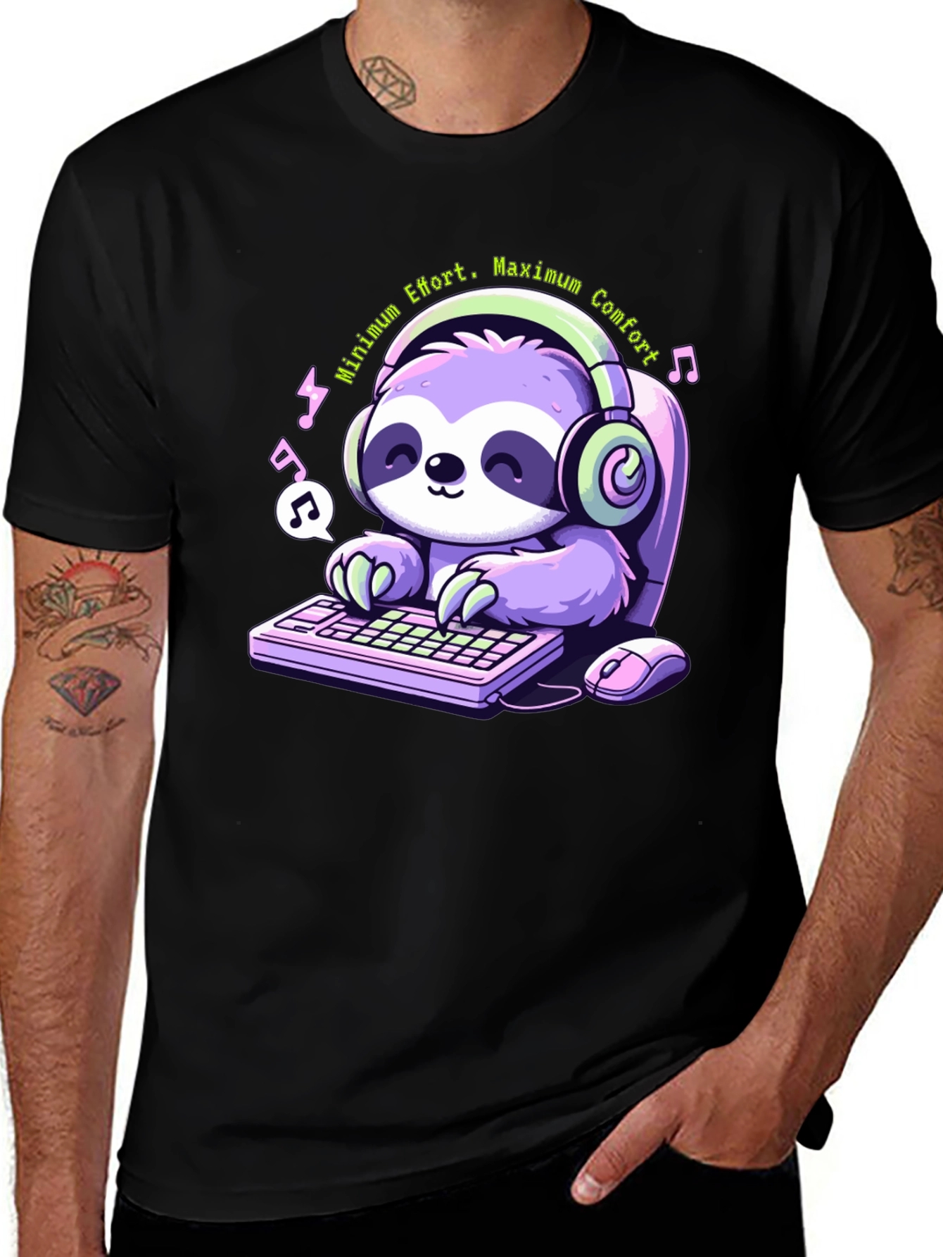 Variant 17 of Sloth Gamer T-Shirt: Minimum Effort, Maximum Comfort
