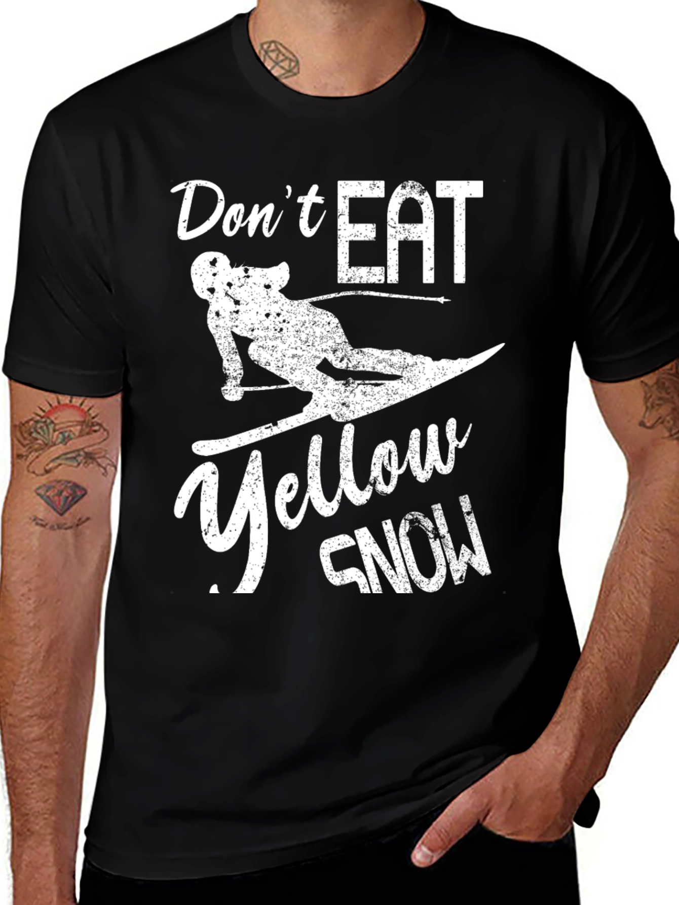 Variant 29 of Don't Eat Yellow Snow T-Shirt - Skiing Fun