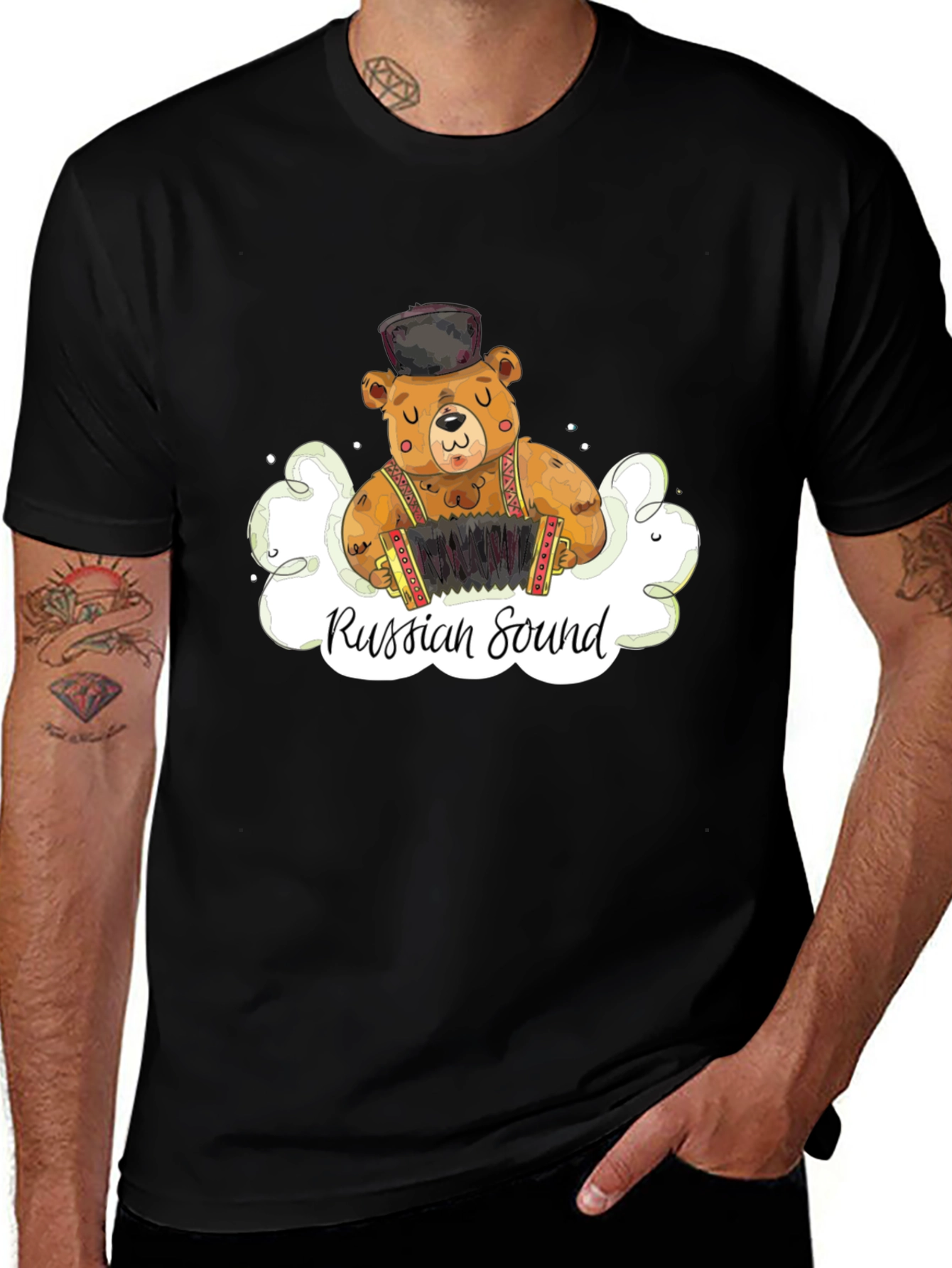 Variant 26 of Russian Sound Bear Graphic T-Shirt
