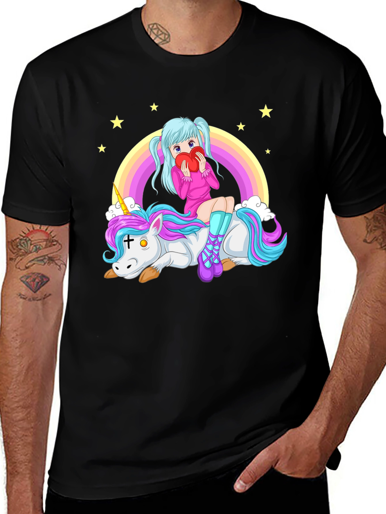 Variant 17 of Unicorn and Girl Graphic Tee - Magical Comfort