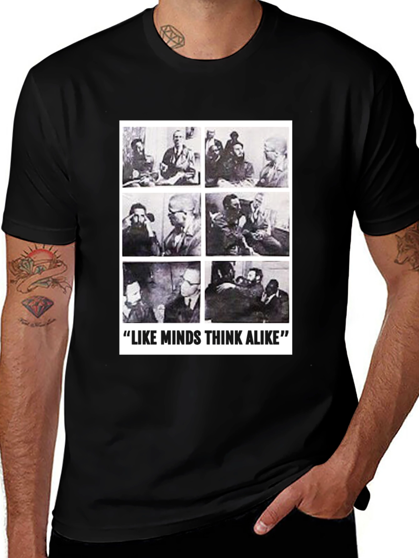 Variant 18 of Like Minds Think Alike Graphic Black T-Shirt