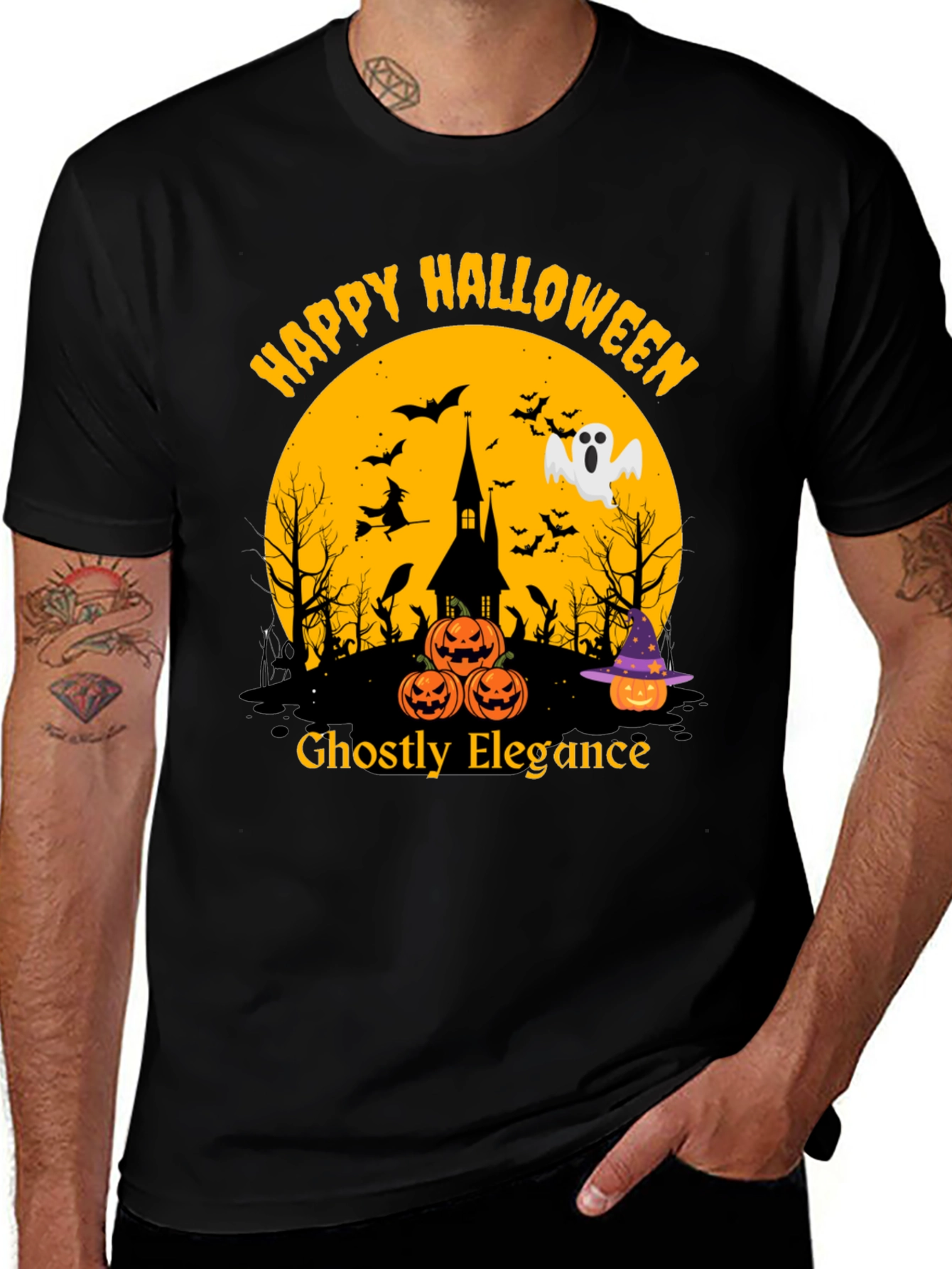 Happy Halloween Ghostly Elegance T-Shirt