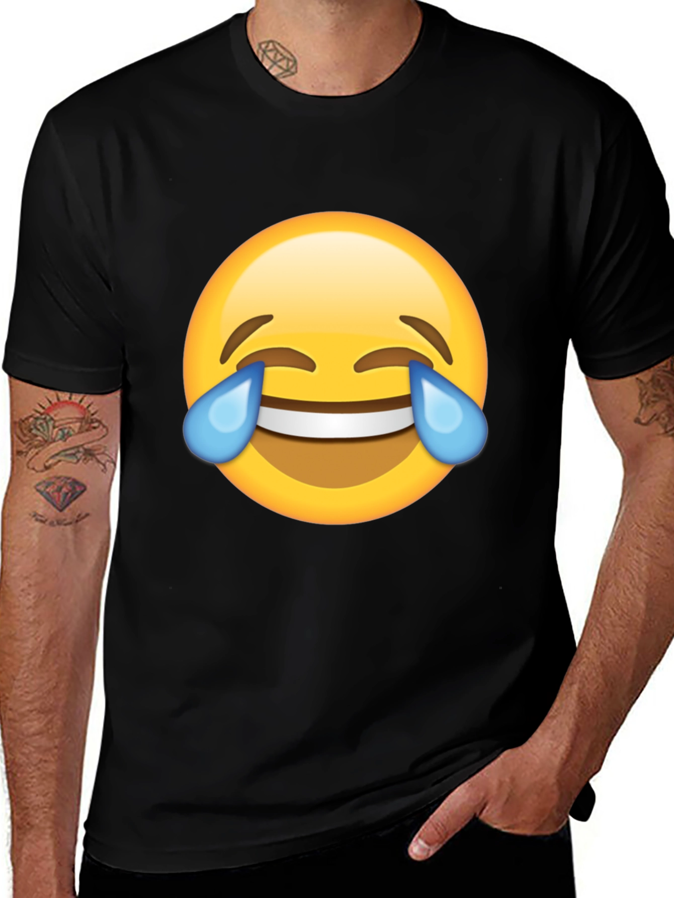Variant 14 of Laughing Emoji Black T-Shirt