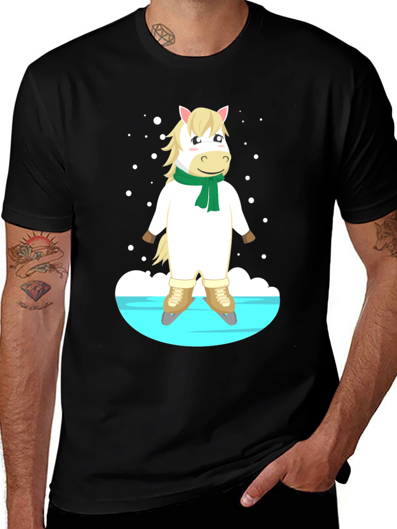 Variant 7 of Horse on Skates Graphic Tee - Unisex T-Shirt