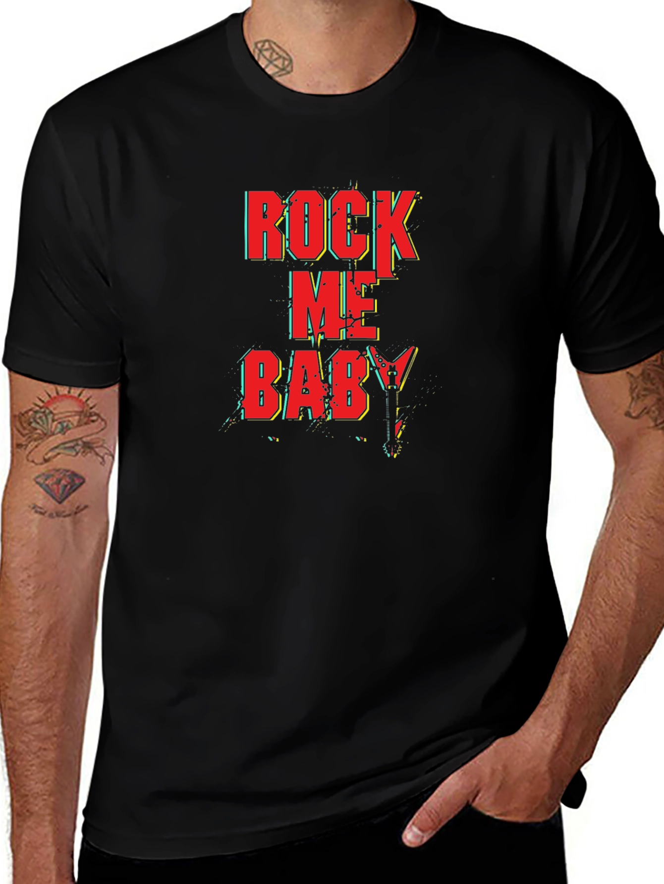 Black Rock Me Baby Black Graphic Tee main image