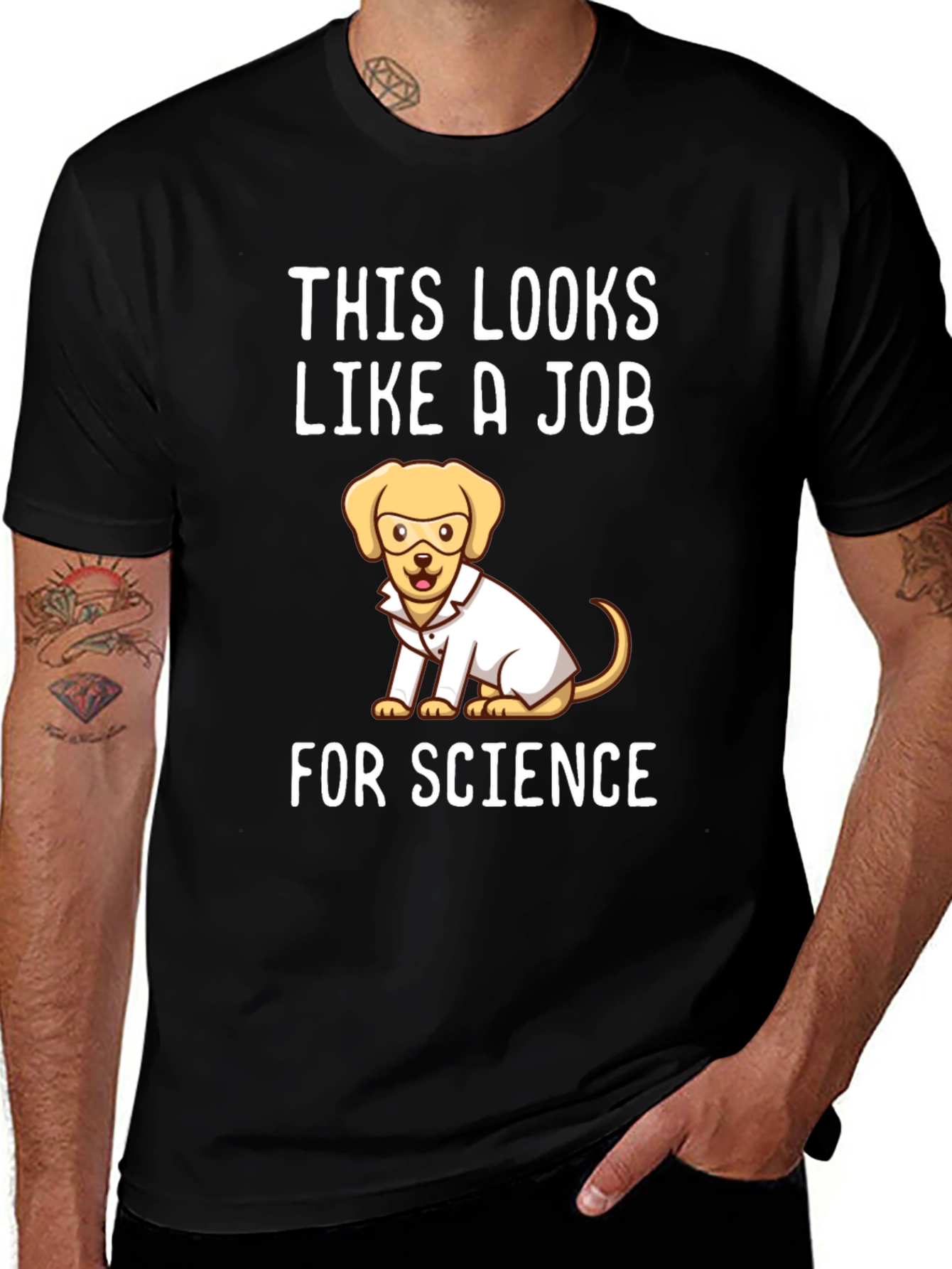 Science Dog T-Shirt - Funny Lab Coat Tee