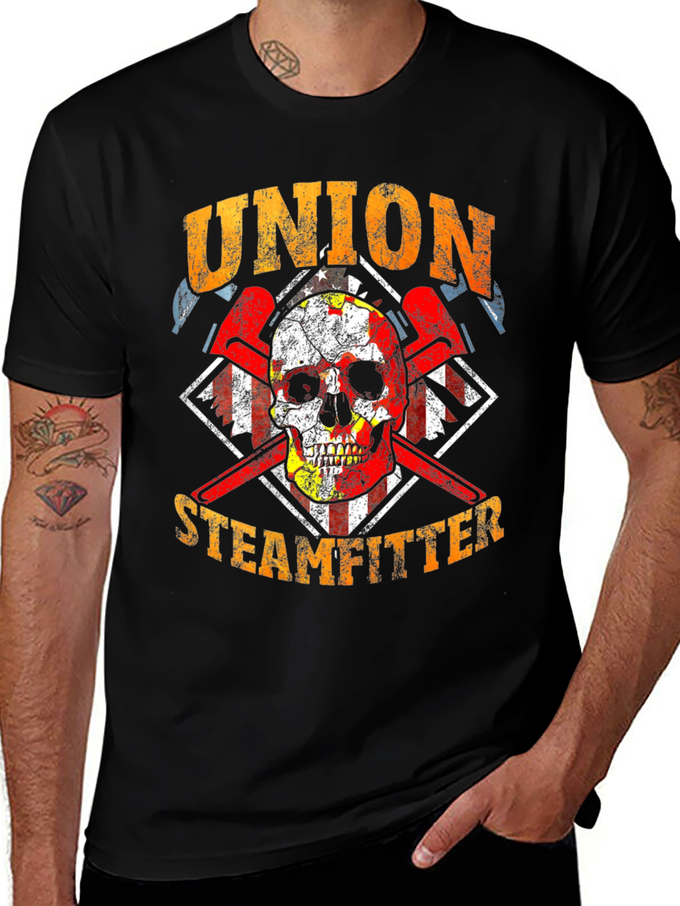 Variant 16 of Union Steamfitter Skull T-Shirt