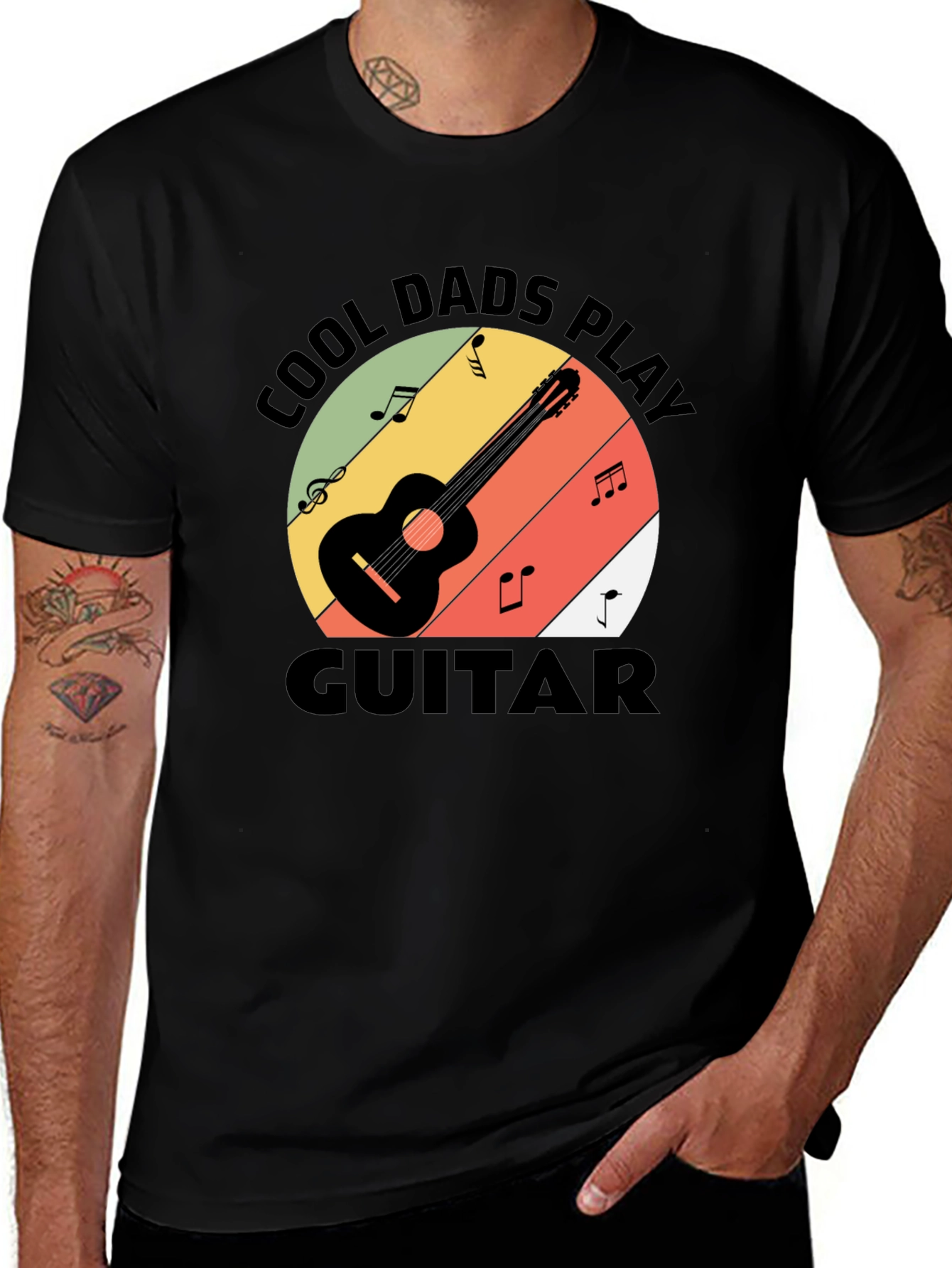 Cool Dads Play Guitar T-Shirt - Black