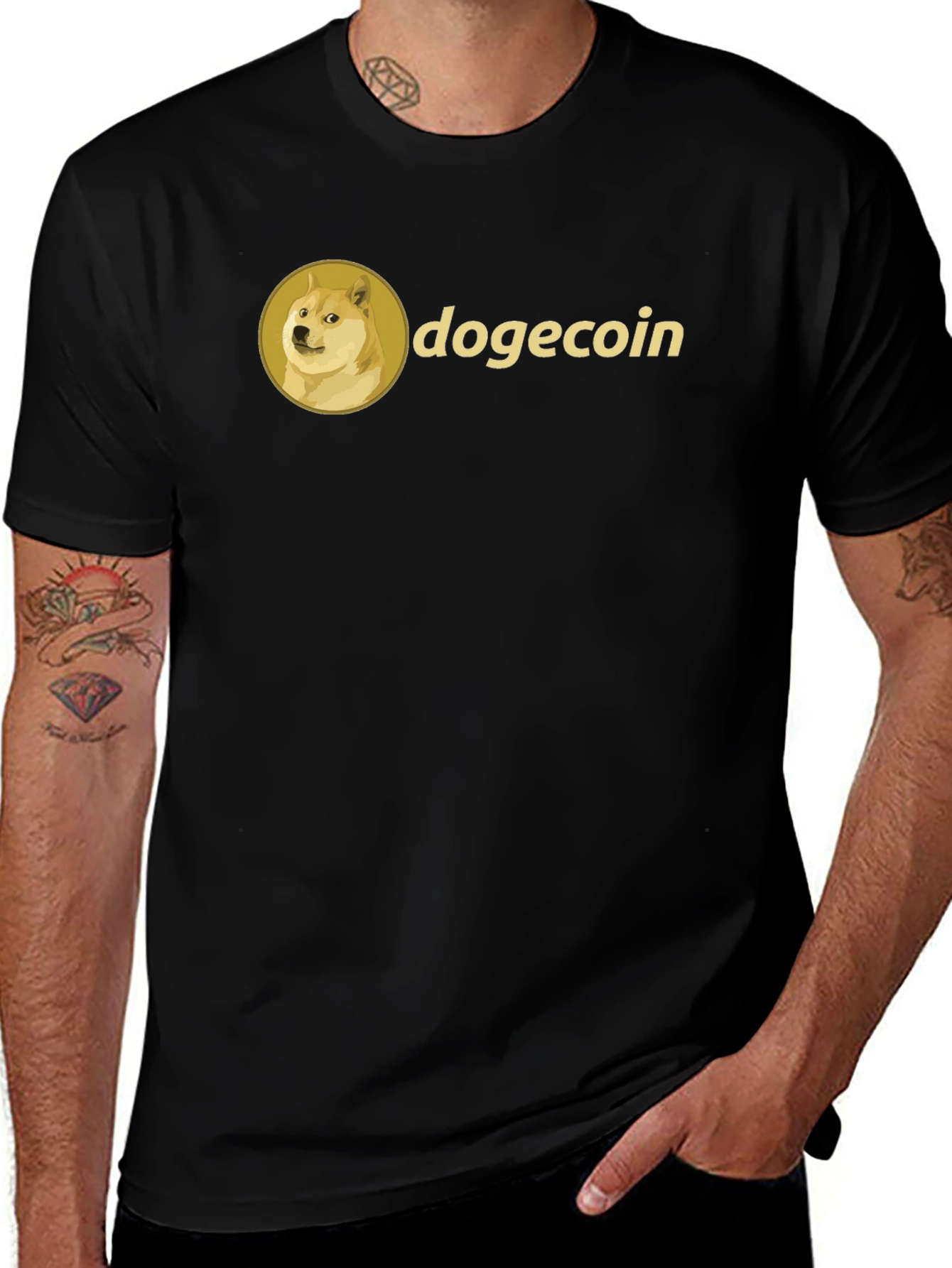 Variant 19 of Dogecoin Crypto Black T-Shirt
