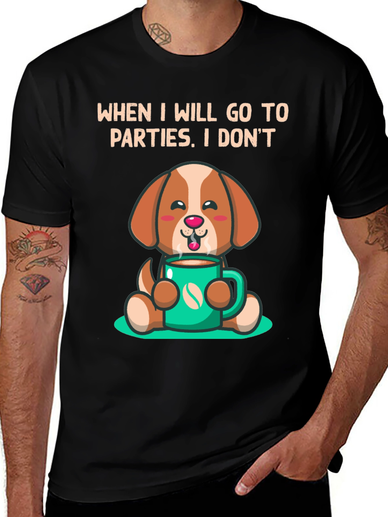Variant 18 of Cute Puppy Coffee Lover T-Shirt
