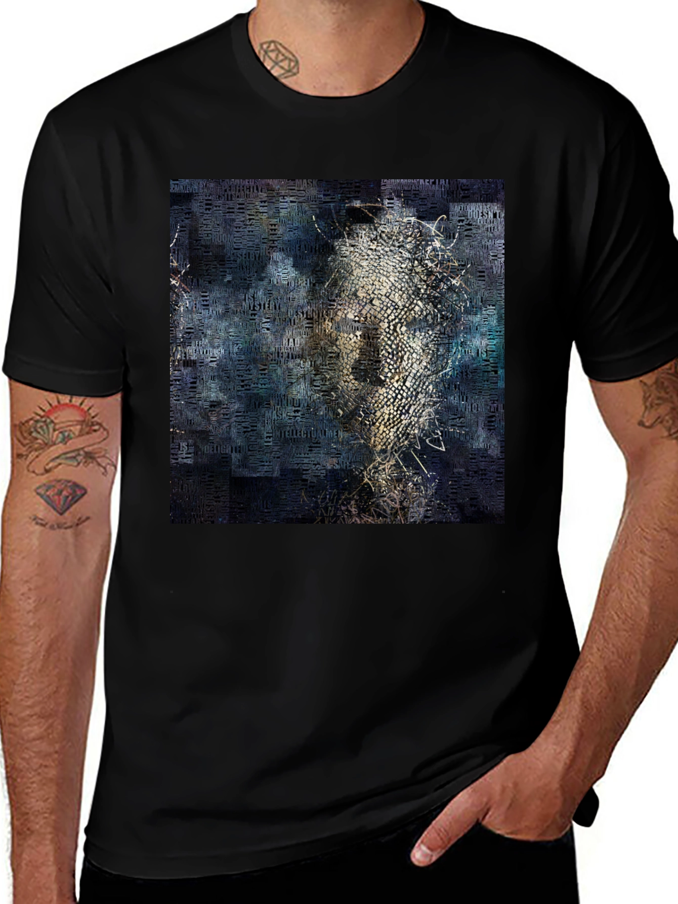 Variant 24 of Abstract Art Graphic Print Black T-Shirt