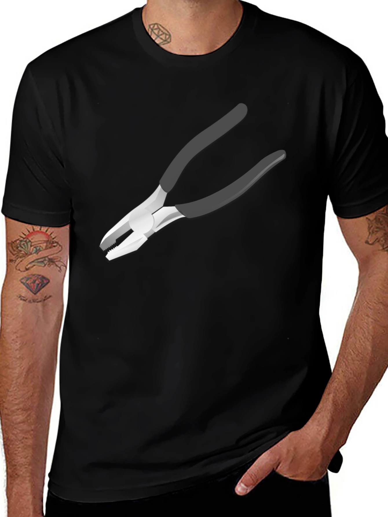 Variant 15 of Novelty Pliers Graphic Black T-Shirt