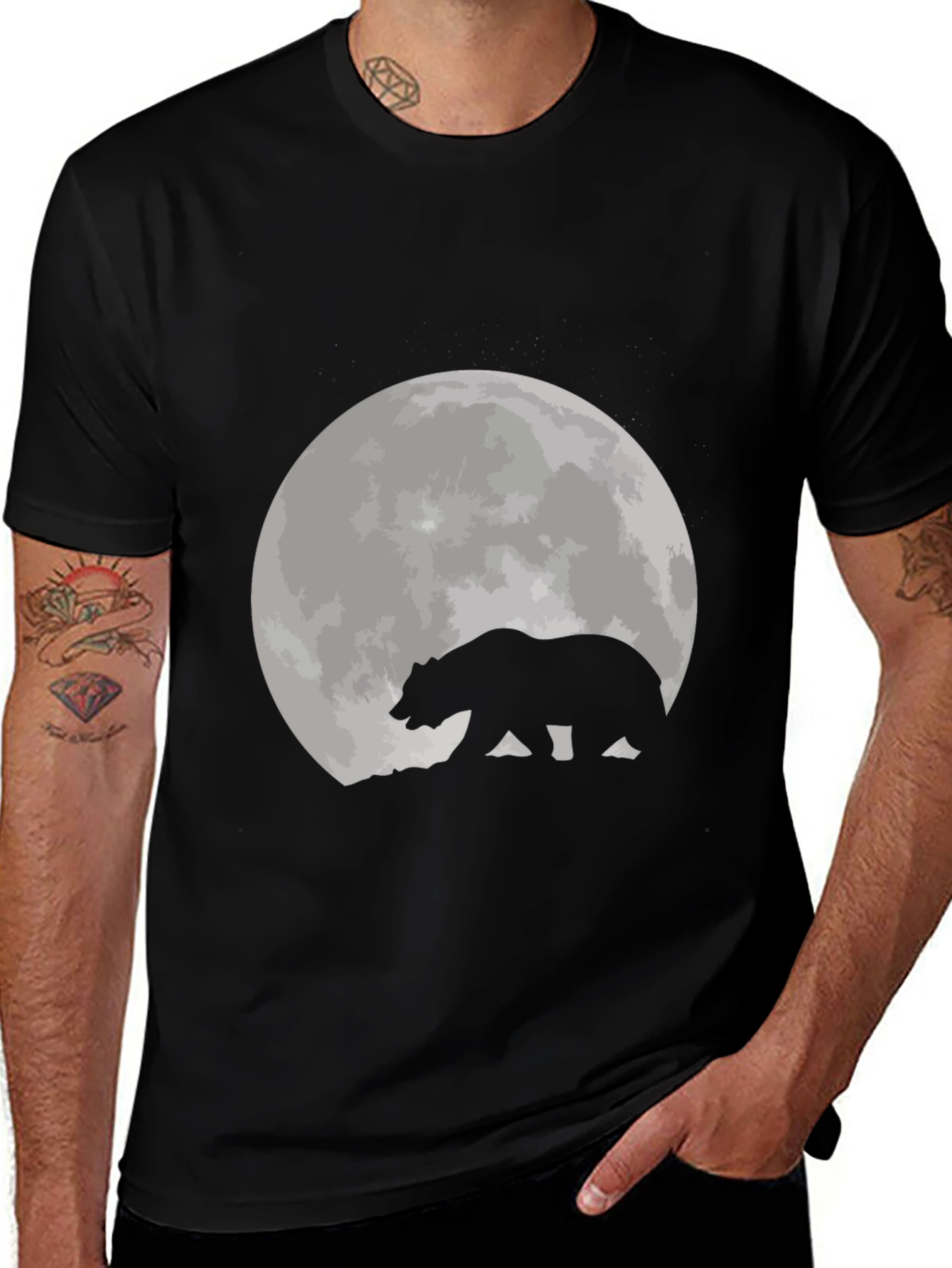 Variant 24 of Bear Moon Black T-Shirt